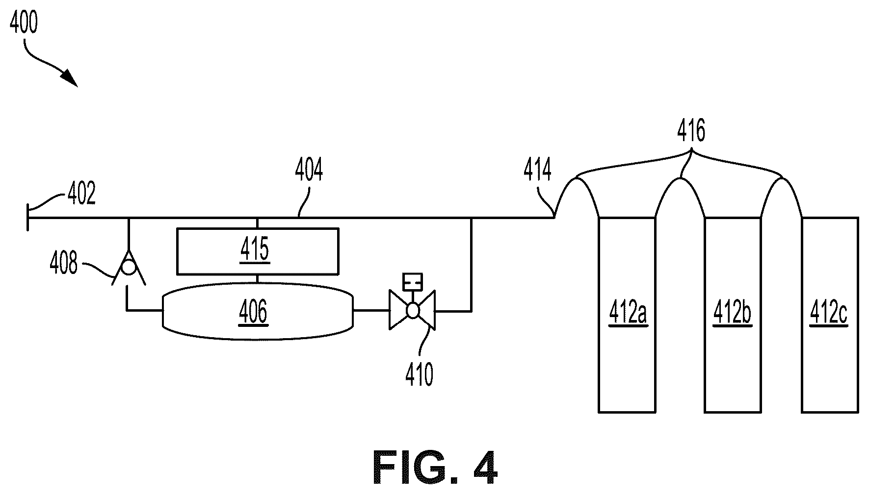 Patent US12134998 Figure 4 – Reserve fuel system for wellsite equipment
