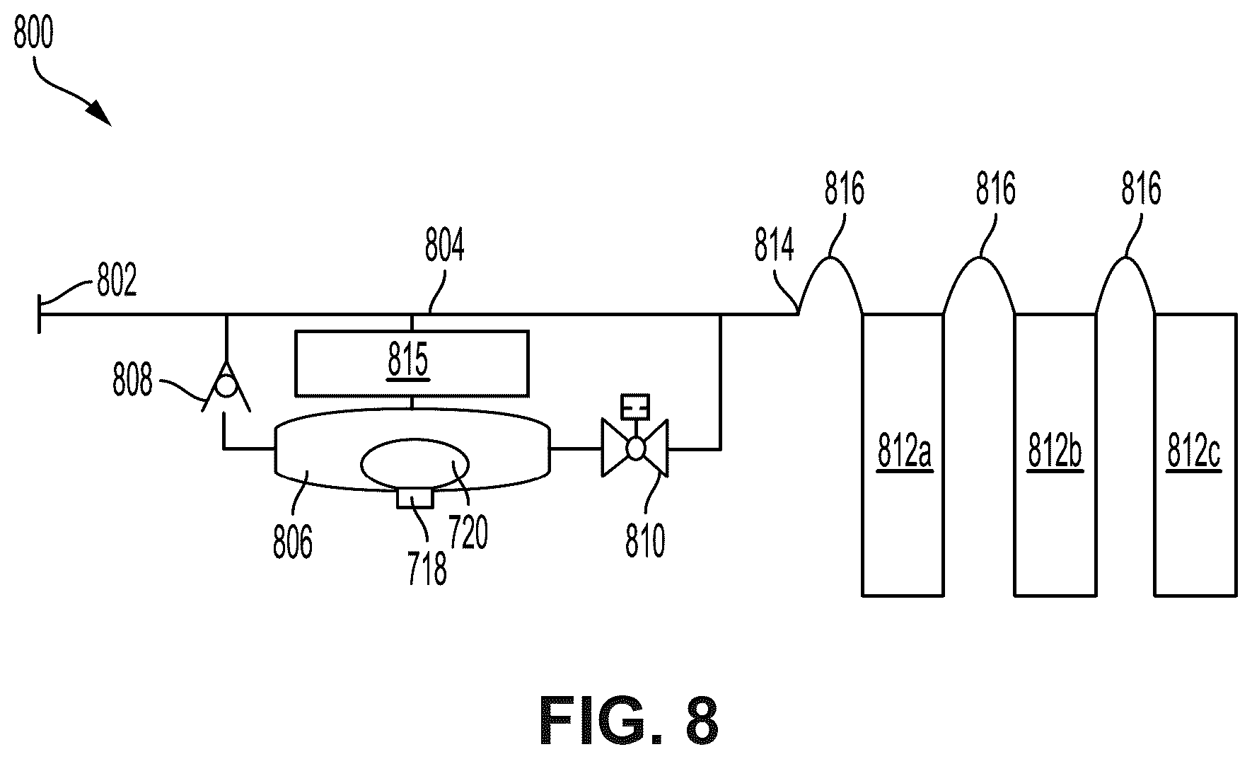 Patent US12134998 Figure 8 – Reserve fuel system for wellsite equipment