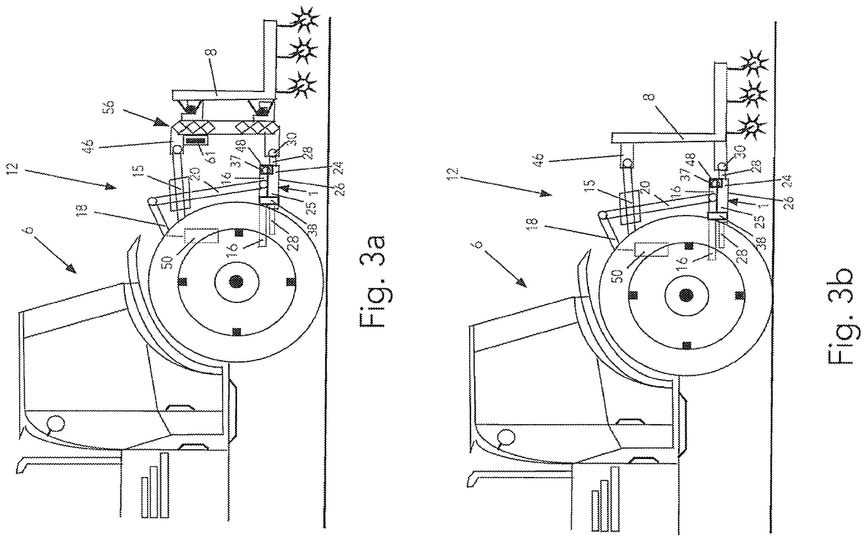 Patent US12137626 Figure 4 – Three-point hitch with attachable implement-actuators