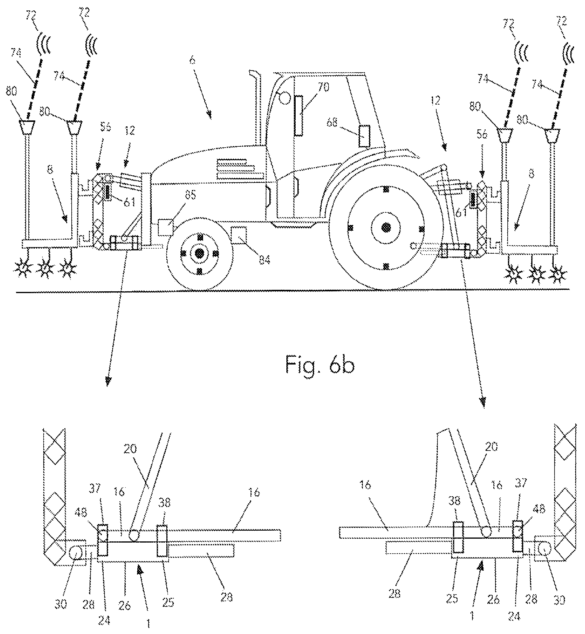 Patent US12137626 Figure 8 – Three-point hitch with attachable implement-actuators