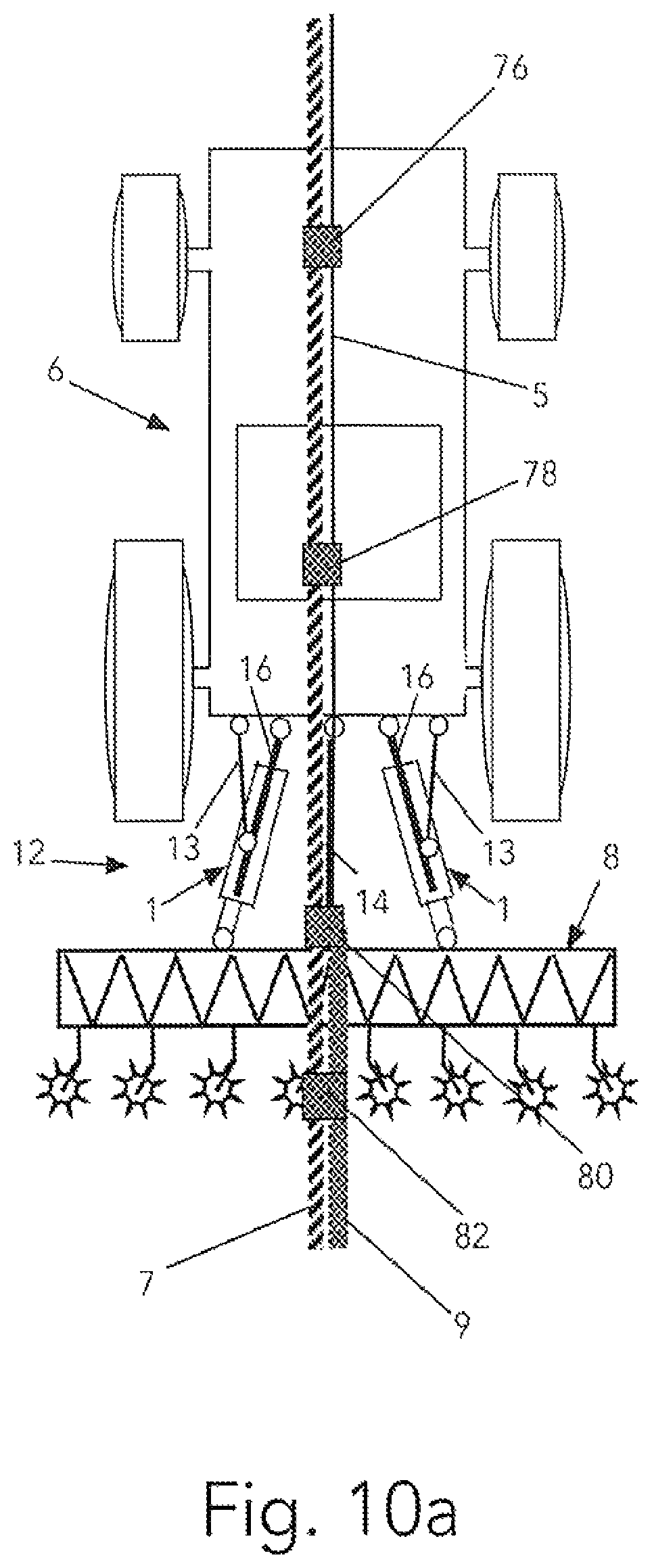 Patent US12137626 Figure 11 – Three-point hitch with attachable implement-actuators