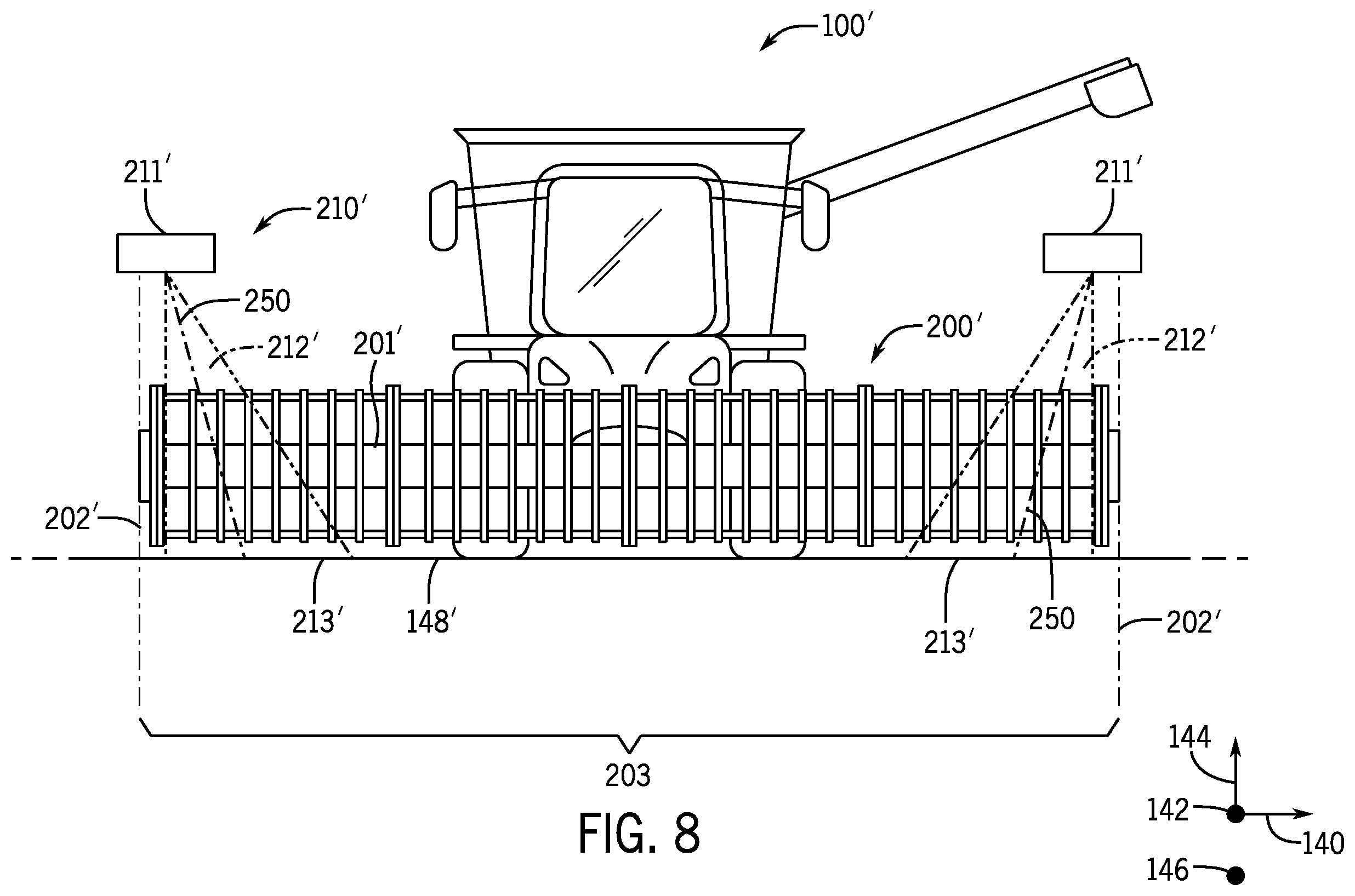 Patent US12137630 Figure 6 – Sensor assembly for an agricultural header