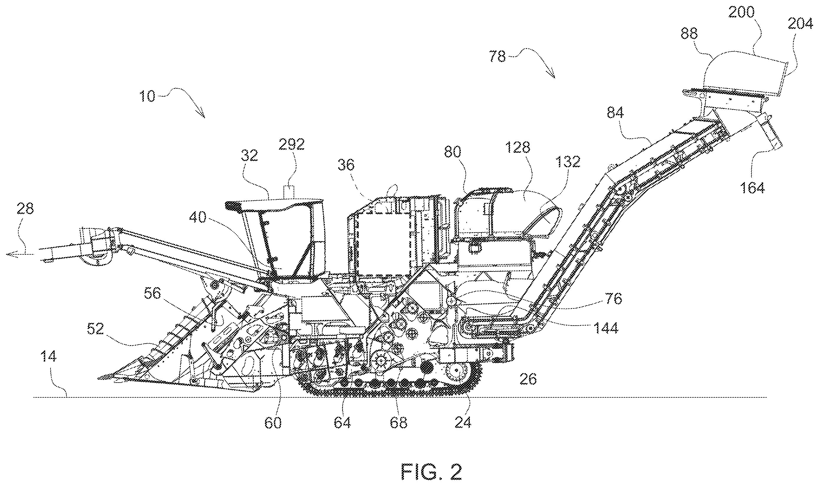 Patent US12137631 Figure 2 – Residue management control system for harvester