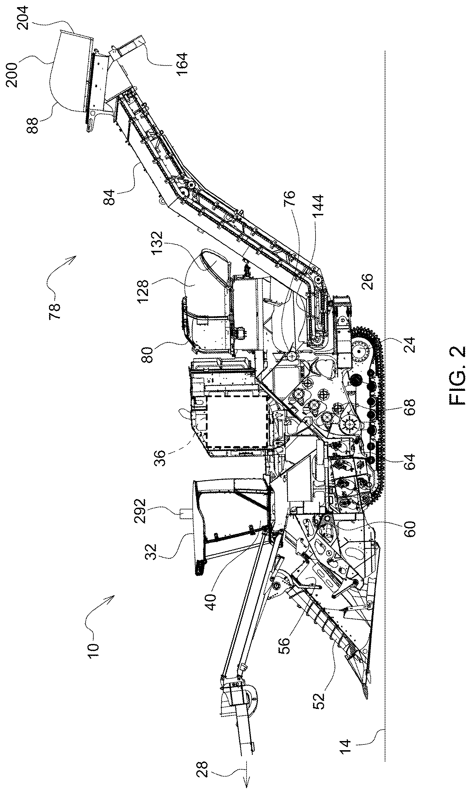 Patent US12137632 Figure 2 – Residue management control system for harvester