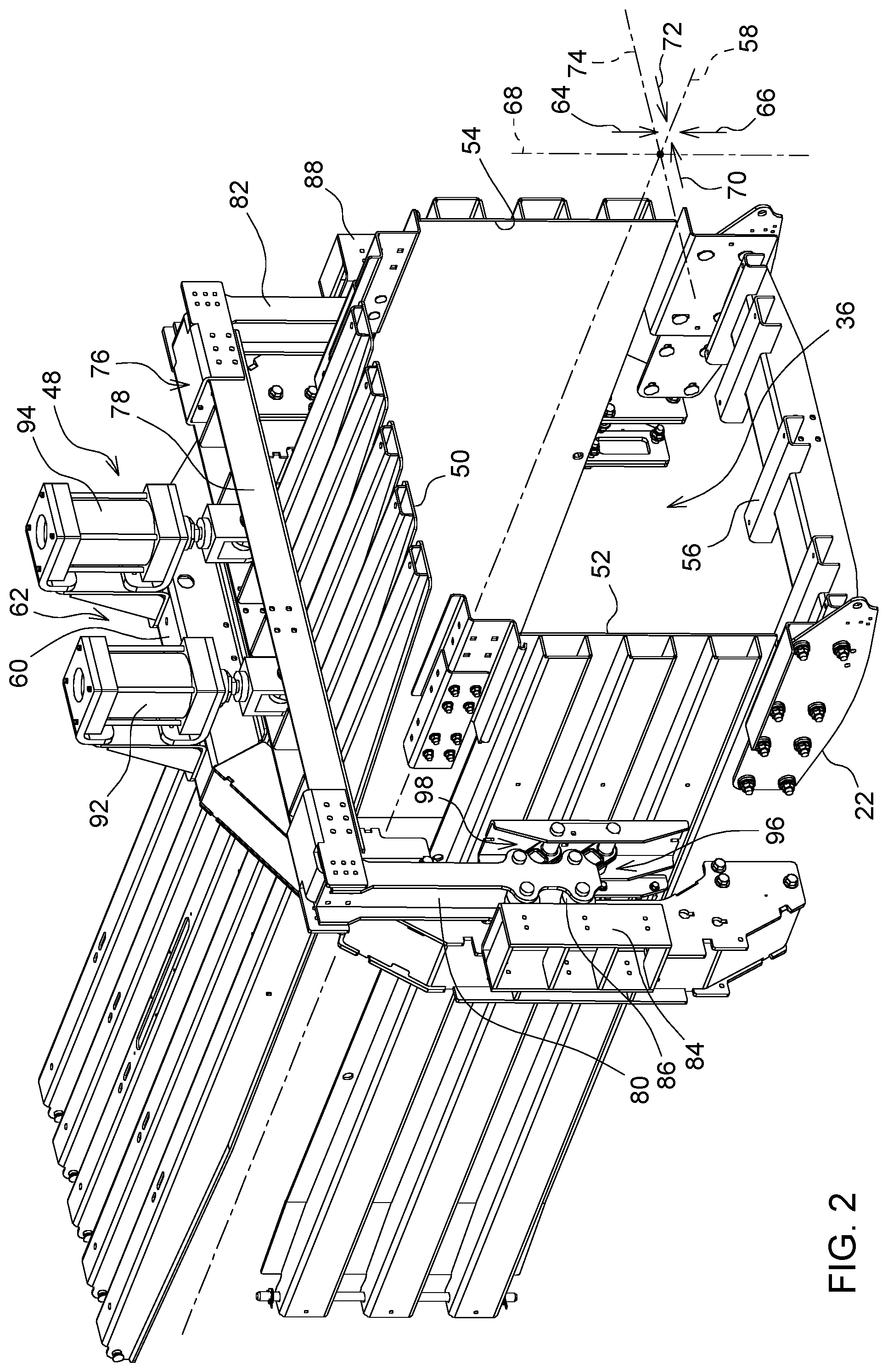 Patent US12137637 Figure 2 – Panel compression system for baler implement