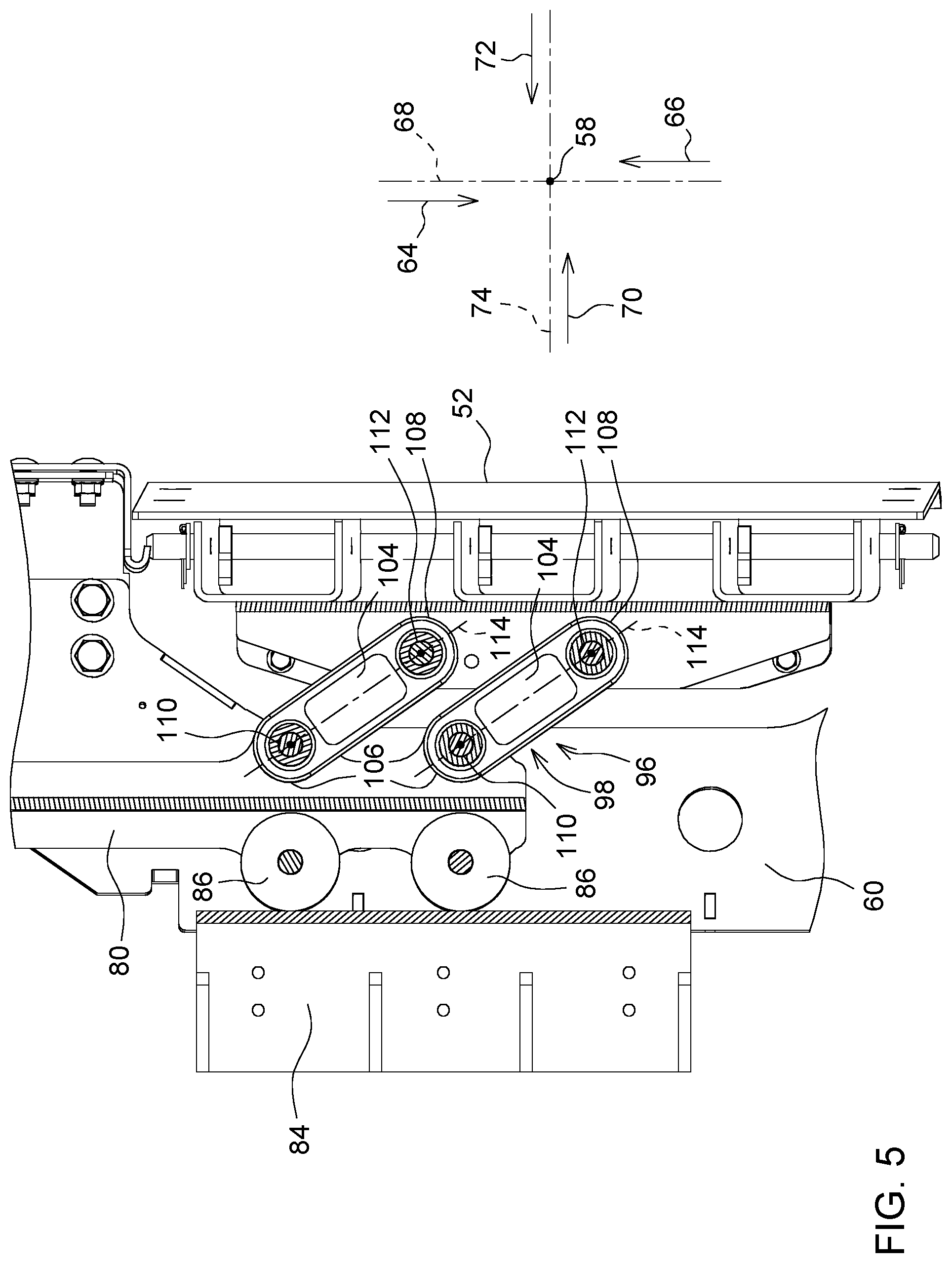 Patent US12137637 Figure 5 – Panel compression system for baler implement