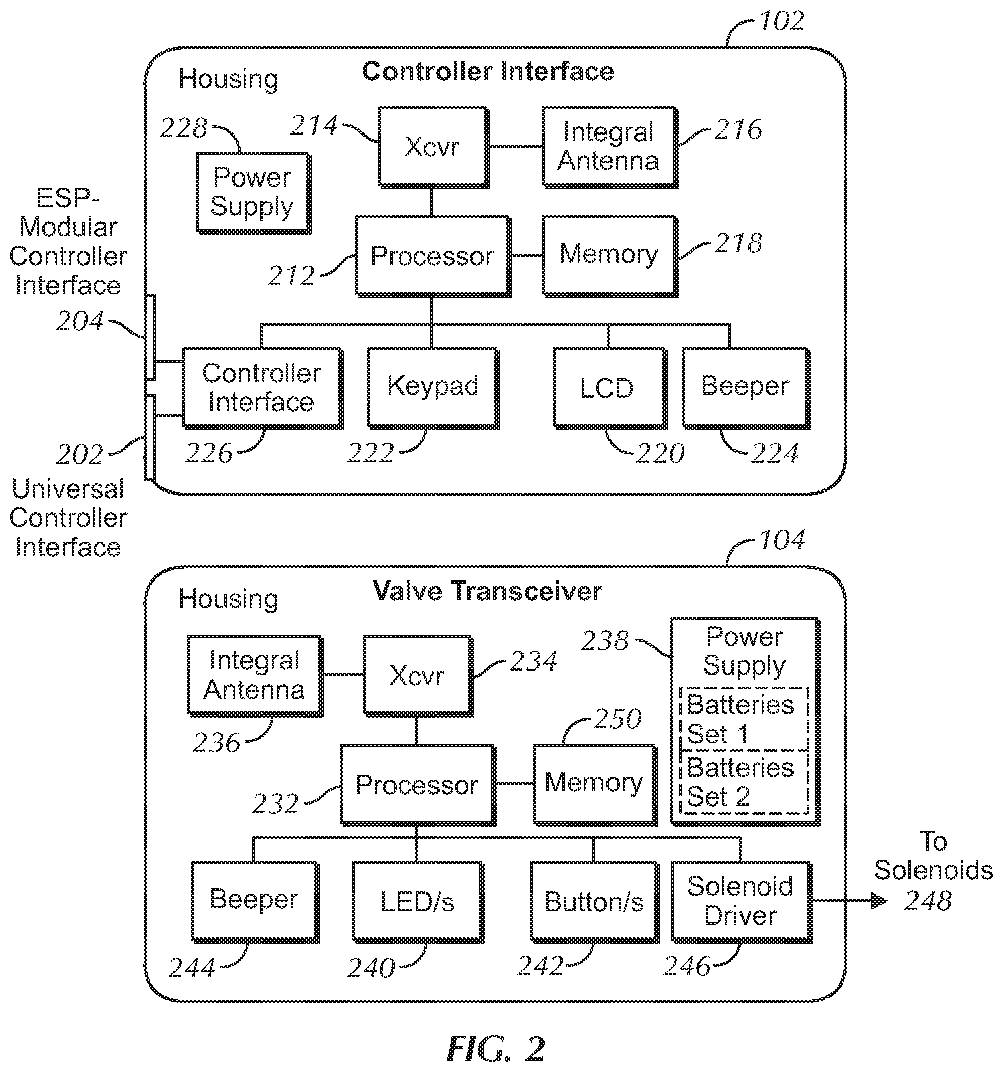 Patent US12137639 Figure 2 – Wireless irrigation control