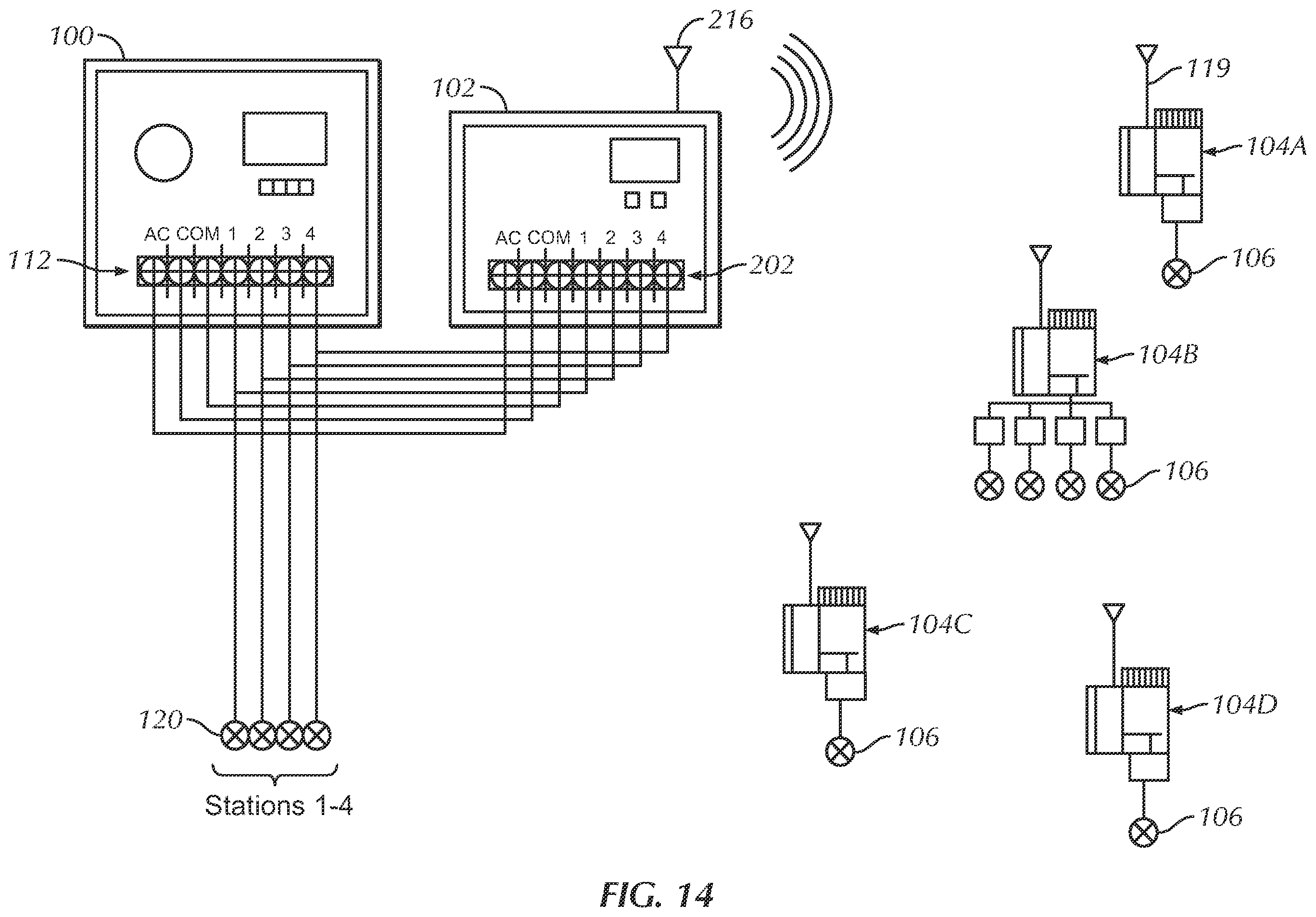 Patent US12137639 Figure 17 – Wireless irrigation control
