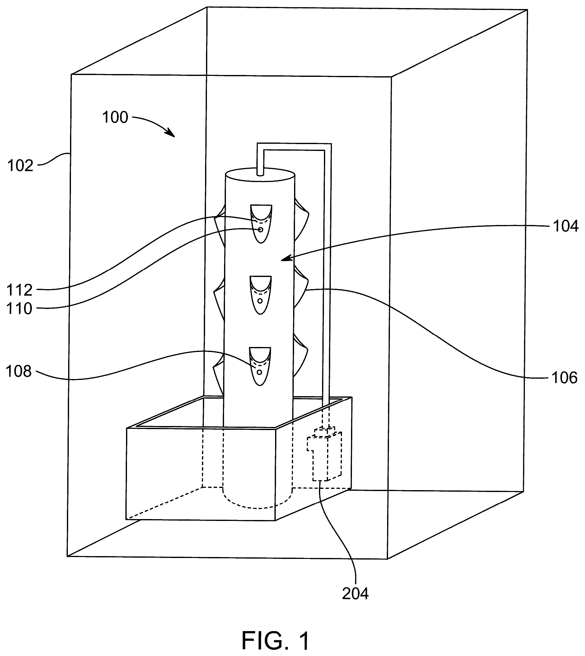 Patent US12137646 Figure 1 – Tower garden for vertical farming