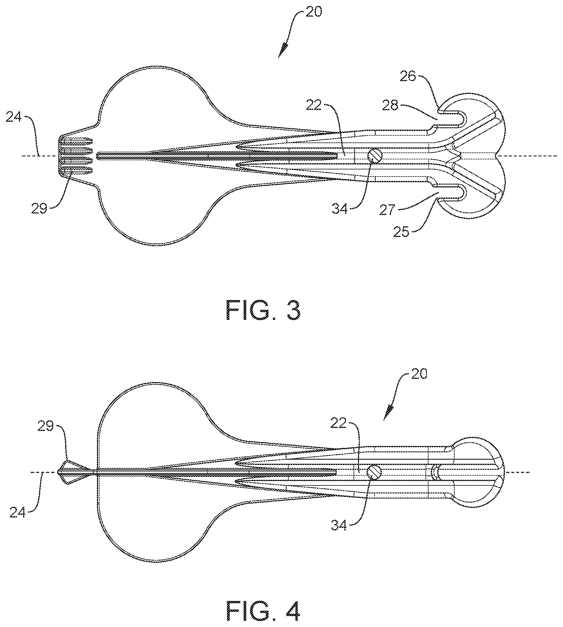 Patent US12137670 Figure 2 – Dog bone shaped projectile and slingshot