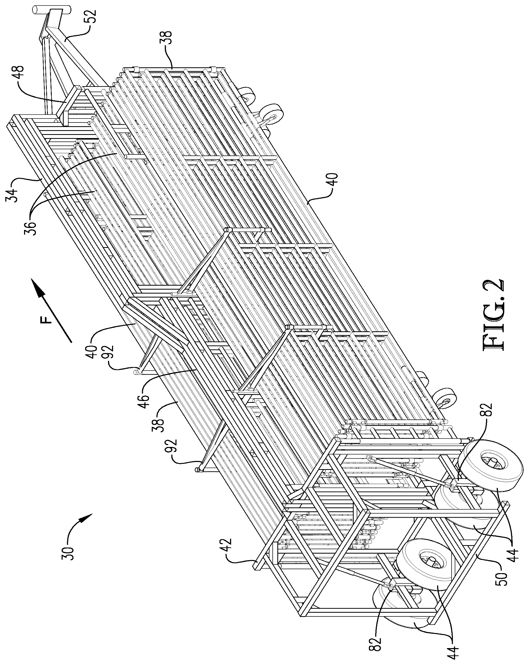 Patent US12137672 Figure 2 – Frame for portable panel assembly