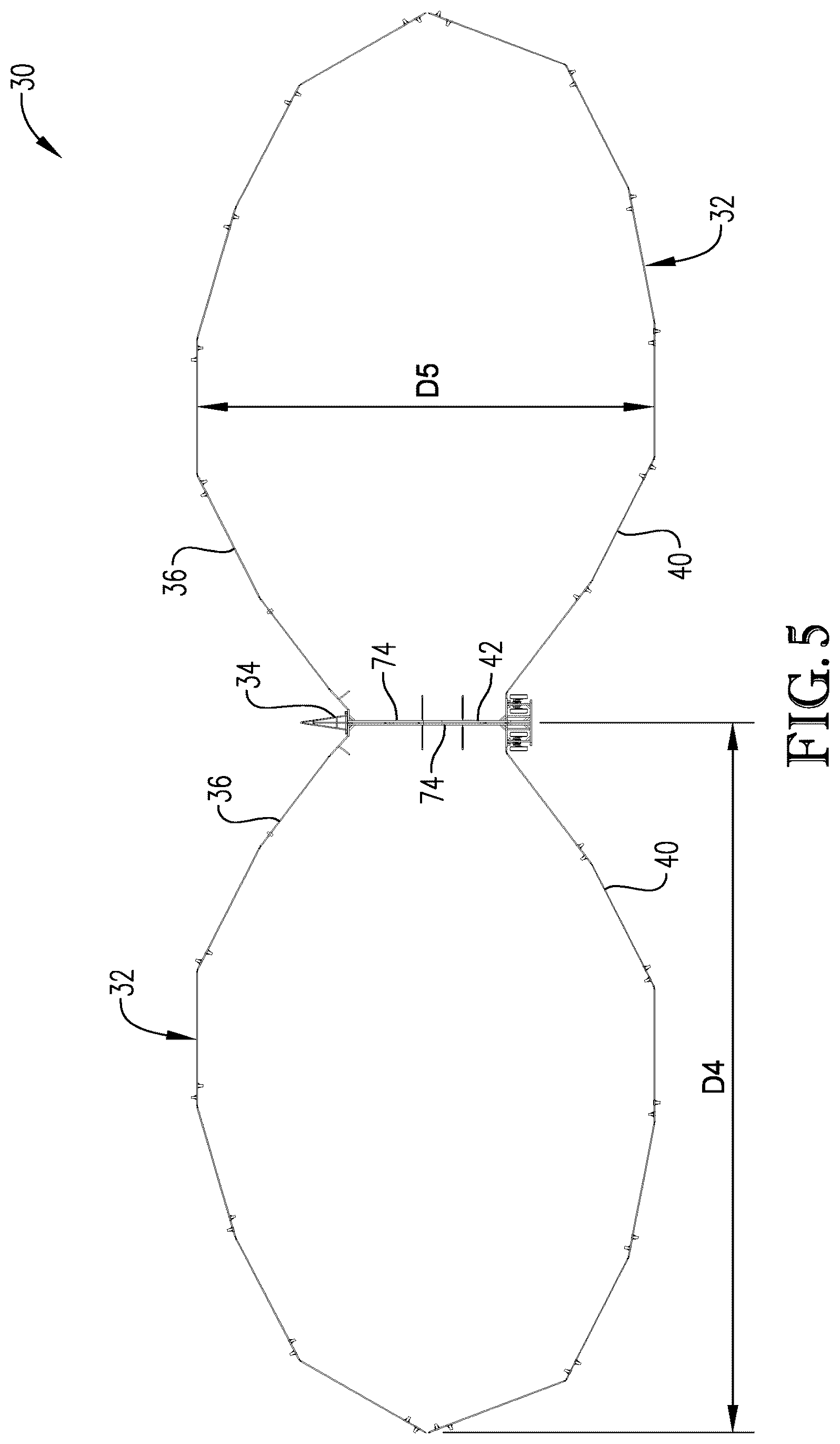 Patent US12137672 Figure 5 – Frame for portable panel assembly