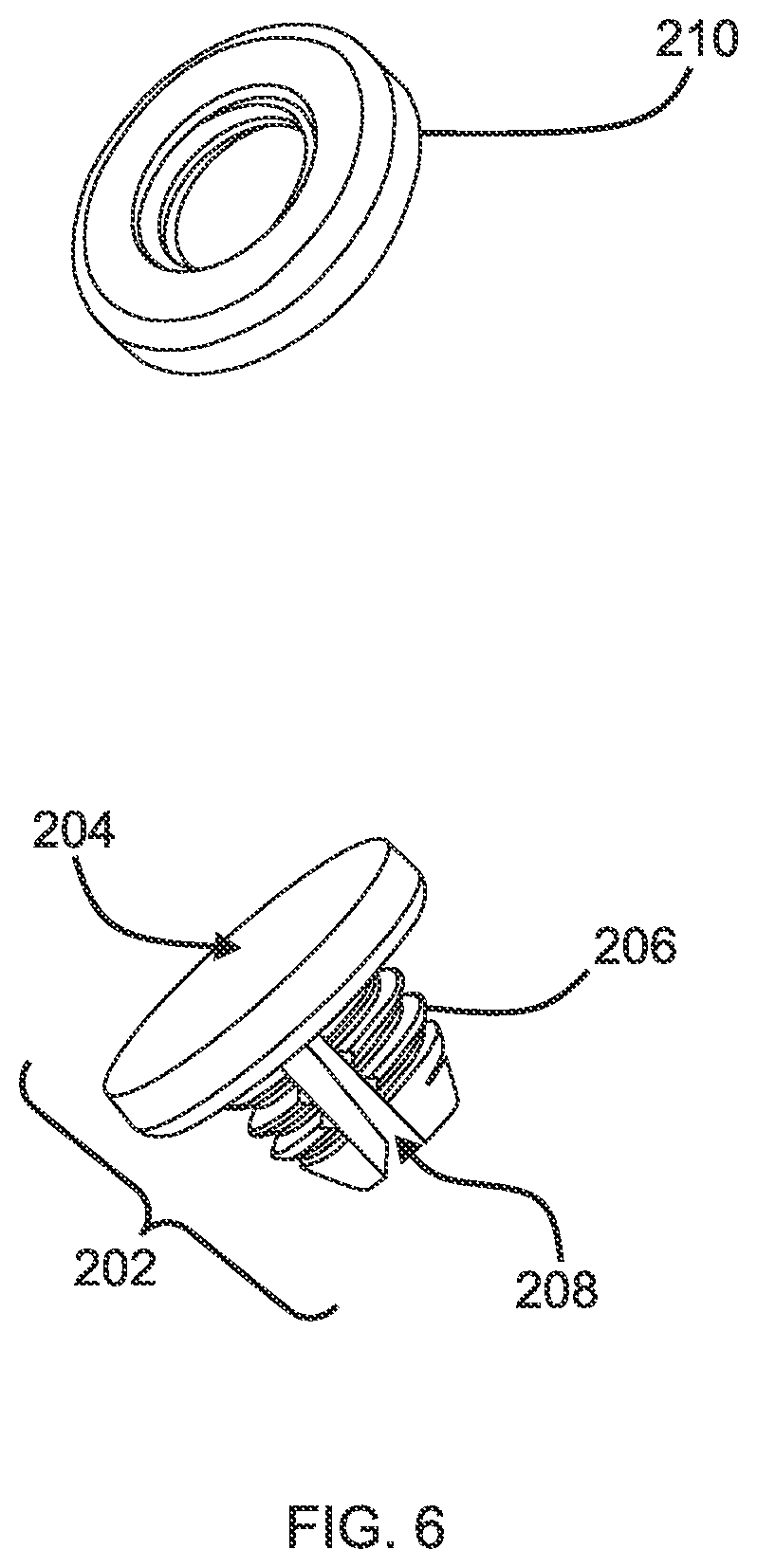 Patent US12137678 Figure 6 – Indicator with internal attachment mechanism