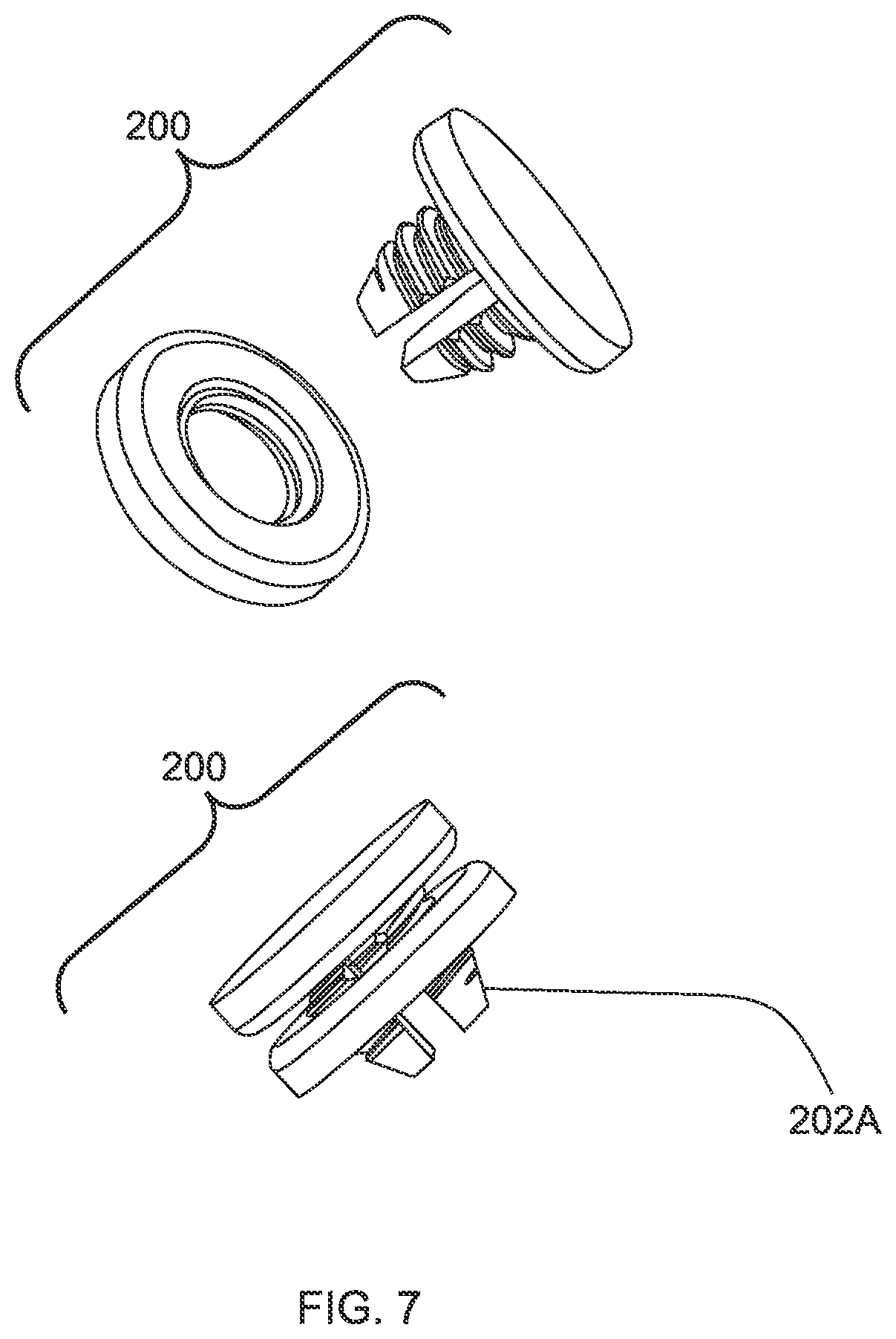 Patent US12137678 Figure 7 – Indicator with internal attachment mechanism