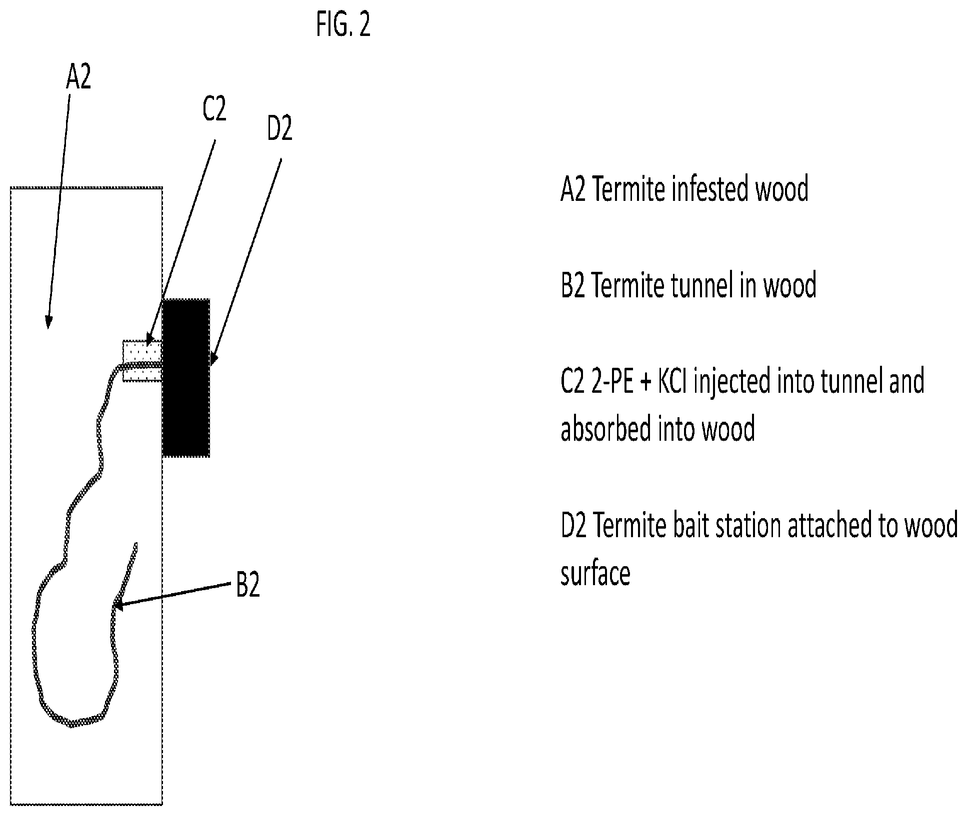 Patent US12137686 Figure 2 – Termite trailing and recruitment product and process
