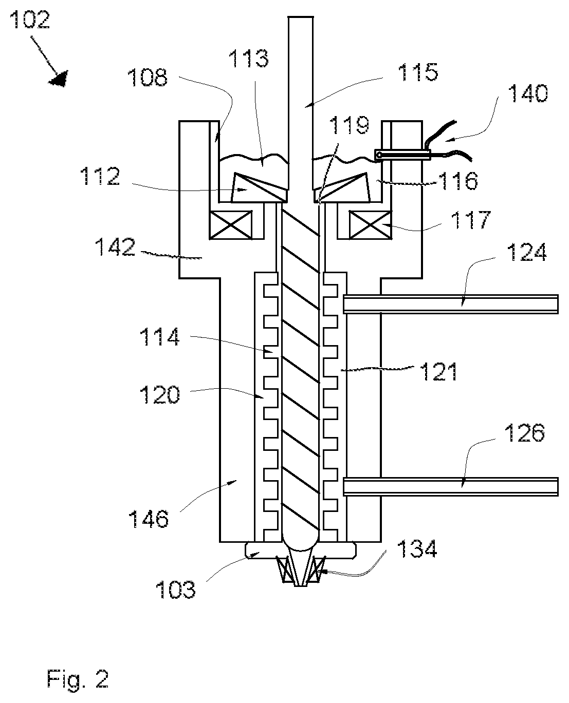 Patent US12137702 Figure 2 – Print head for printing a food product layer-by-layer and a system comprising a print head