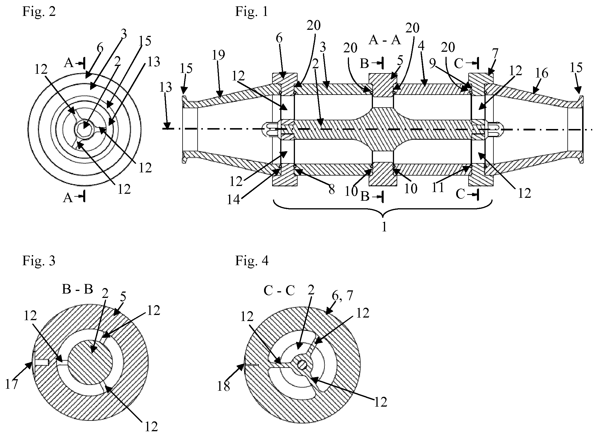 Patent US12137715 Figure 1 – Flow cell for the treatment of liquids