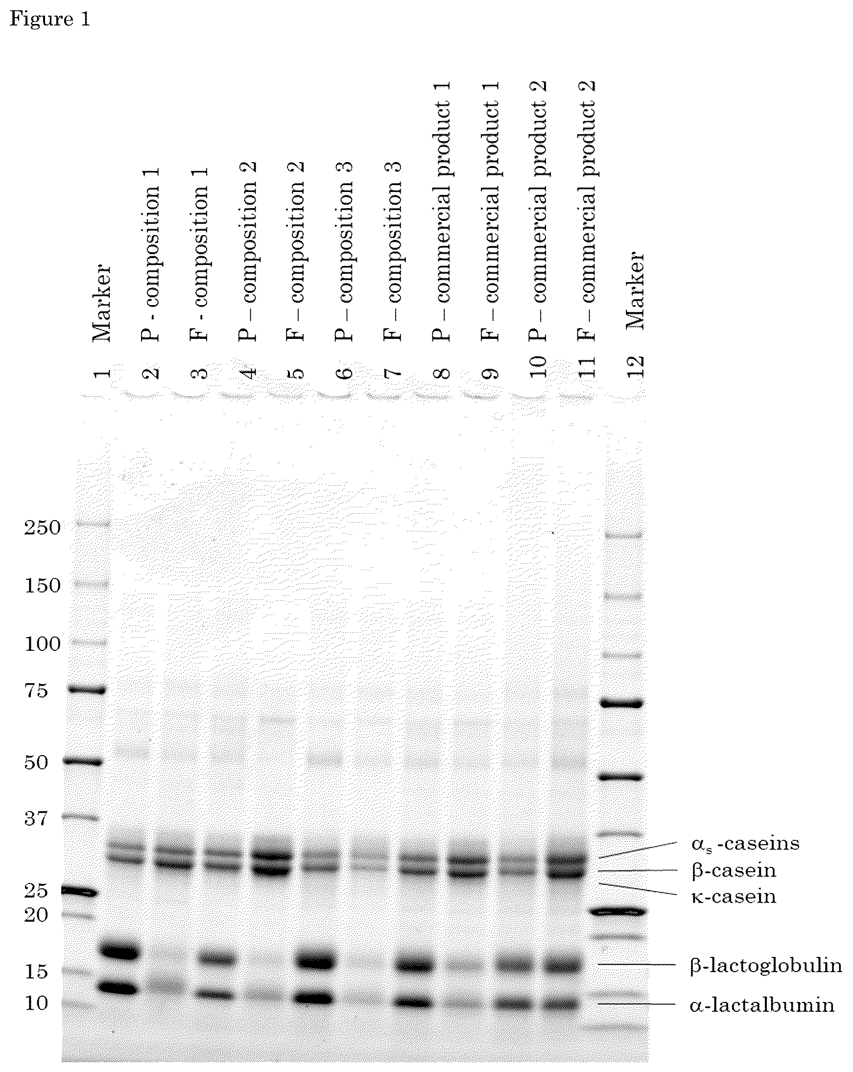 Patent US12137717 Figure 1 – Nutritional compositions showing phase separation under gastric conditions and methods for preparing the same
