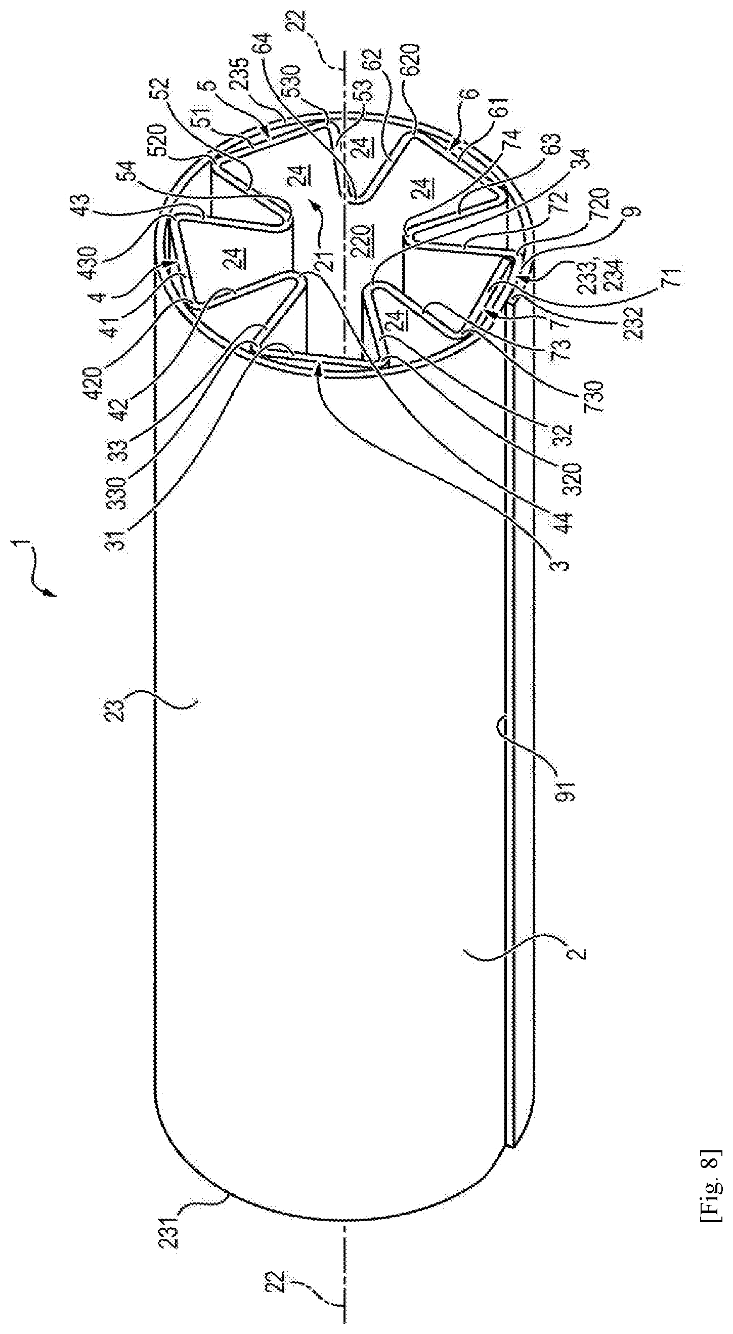 Patent US12137728 Figure 8 – Cardboard filter for cigarettes, cigarette and manufacturing method thereof