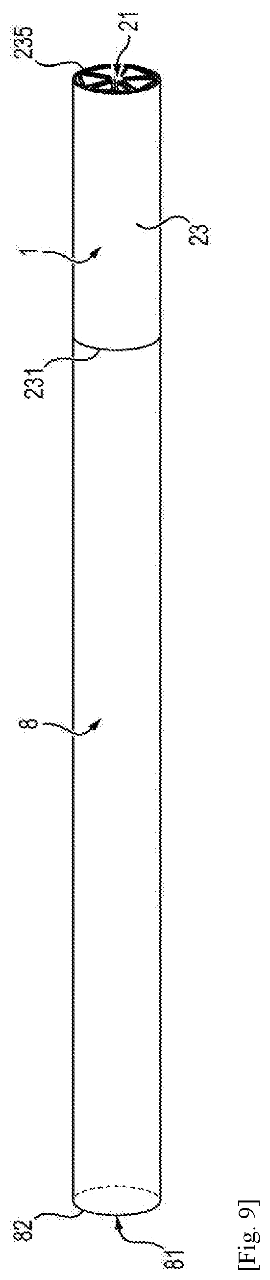 Patent US12137728 Figure 9 – Cardboard filter for cigarettes, cigarette and manufacturing method thereof