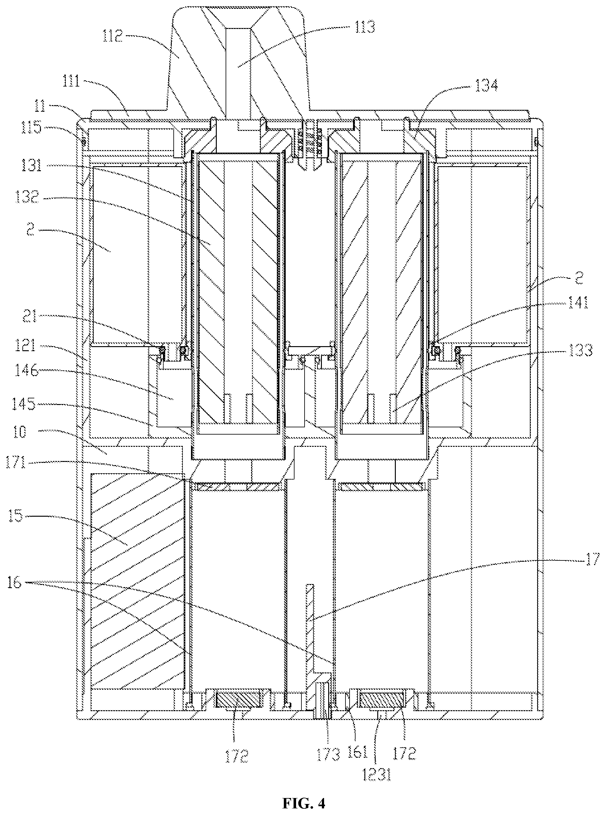 Patent US12137736 Figure 4 – Electronic cigarette having a plurality of e-liquid storage bins
