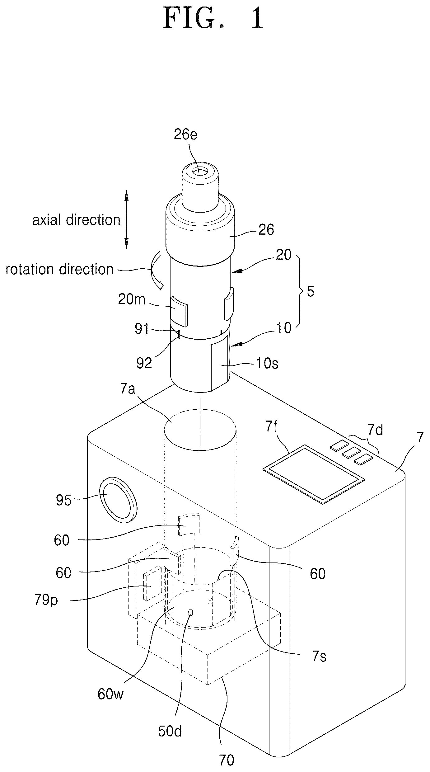 Patent US12137738 Figure 1 – Aerosol generating device with movably coupled cartridges