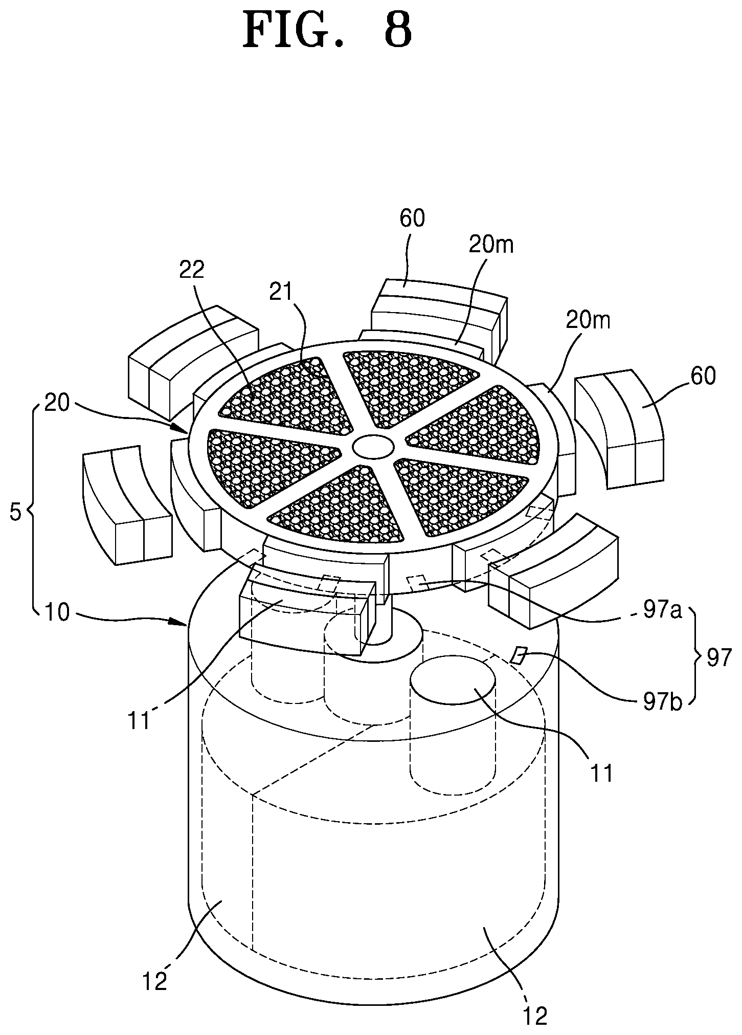 Patent US12137738 Figure 8 – Aerosol generating device with movably coupled cartridges