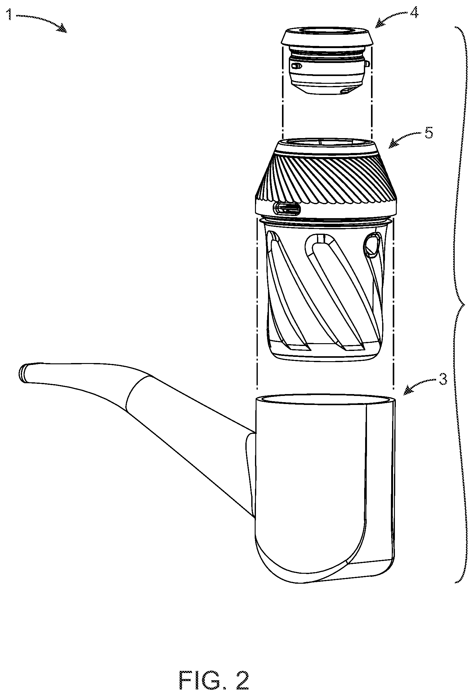 Patent US12137742 Figure 2 – Portable vaporization module, device, container, and methods