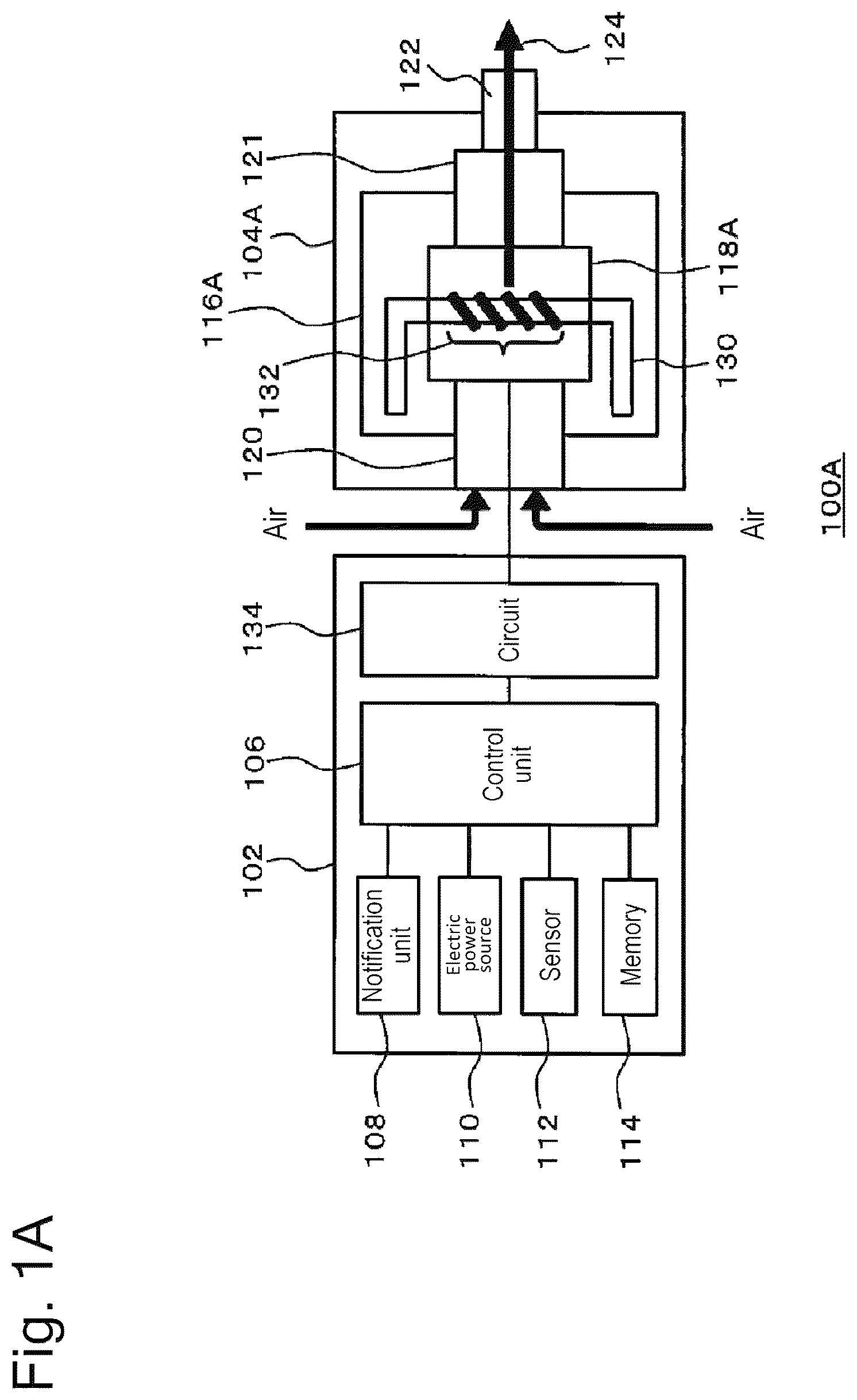 Patent US12137745 Figure 1 – Aerosol generating device and method and program for operating this