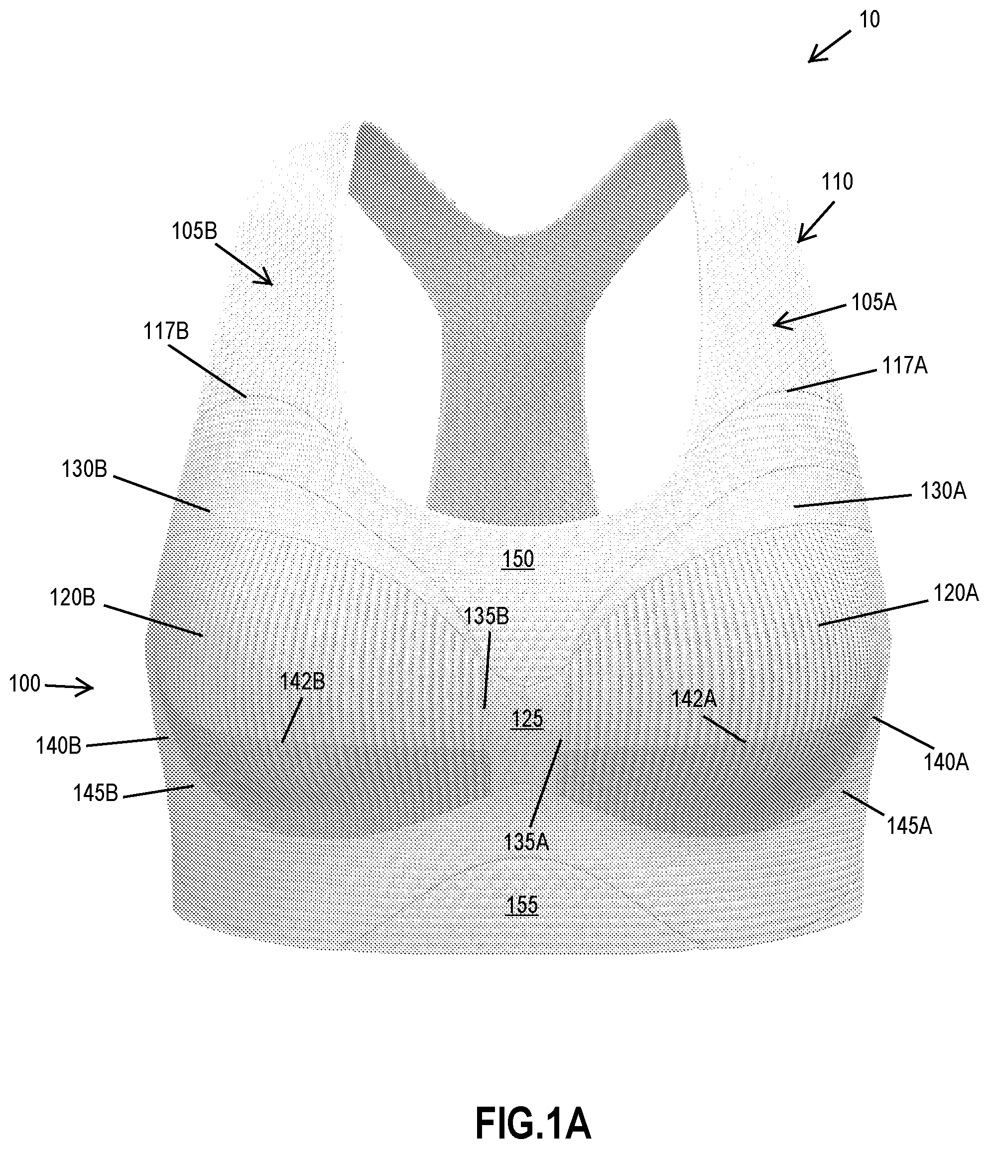 Patent US12137753 Figure 1 – Athletic bra