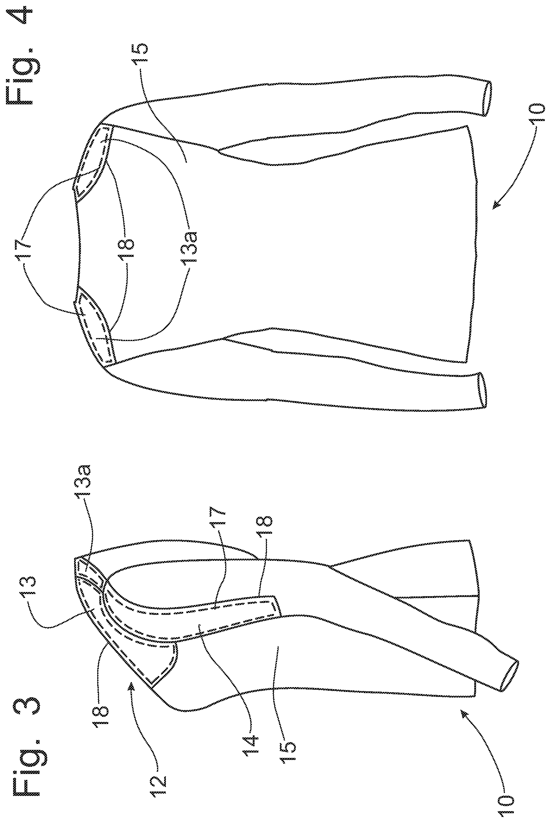 Patent US12137757 Figure 2 – Shirt with padded upper torso
