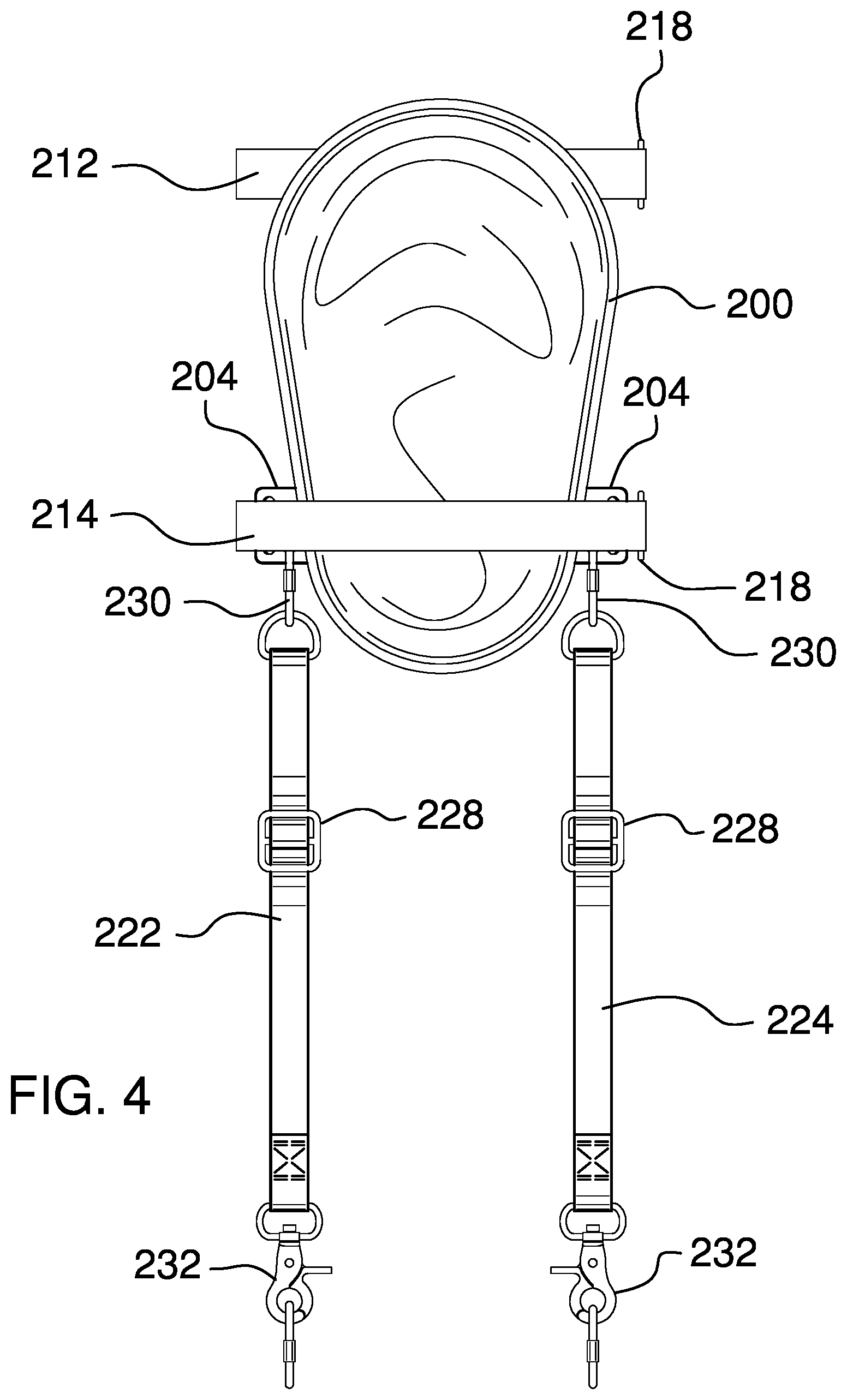 Patent US12137758 Figure 4 – Knee protection assembly