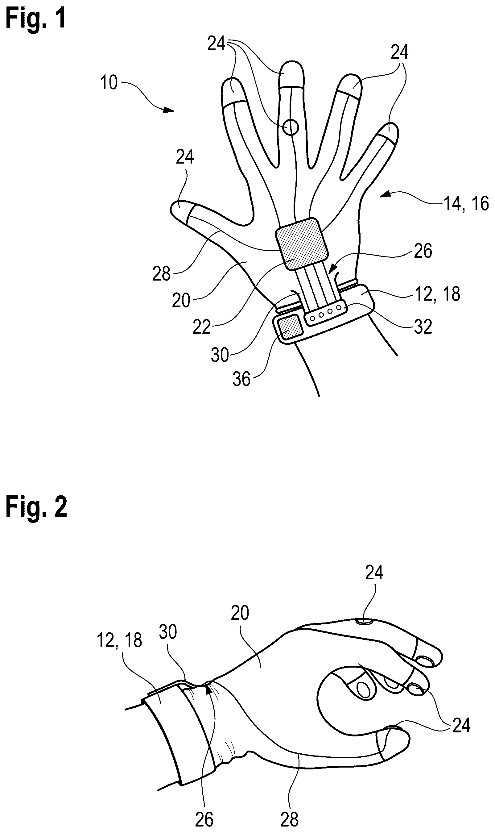 Patent US12137759 Figure 1 – Hand-worn workwear unit for scanning barcodes