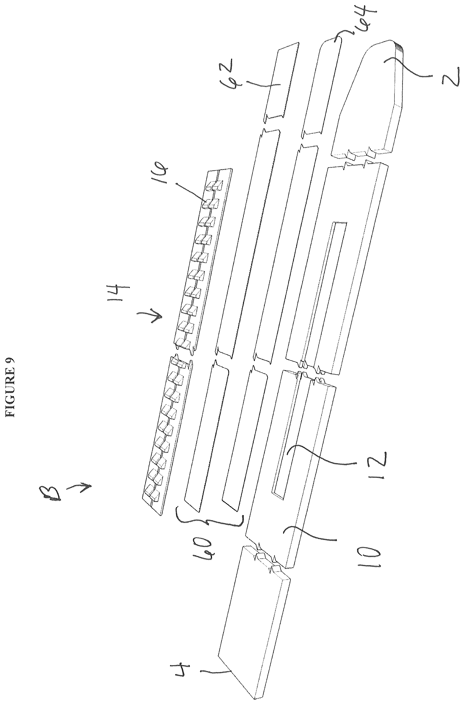 Patent US12137761 Figure 9 – Belt including a belt strap free of through holes configured to prevent inadvertent disengagement from a belt buckle