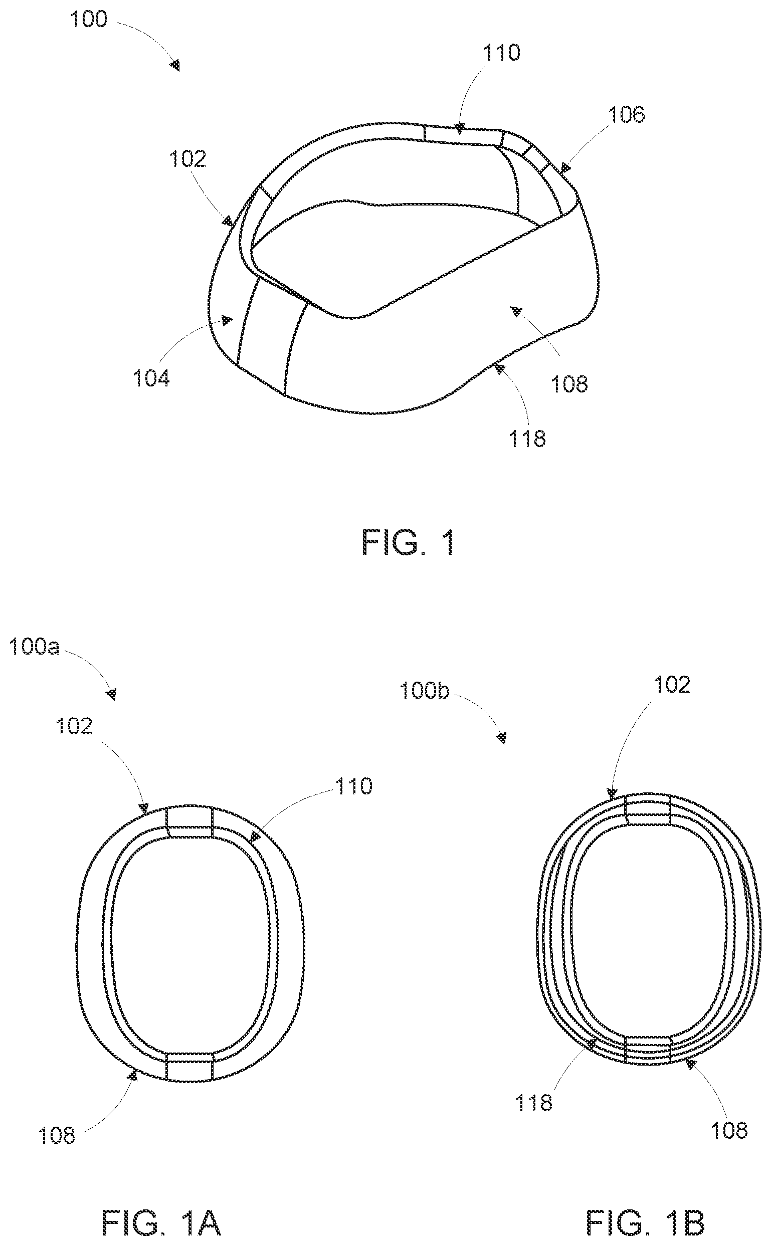 Patent US12137764 Figure 1 – Protective band for ballistic helmets