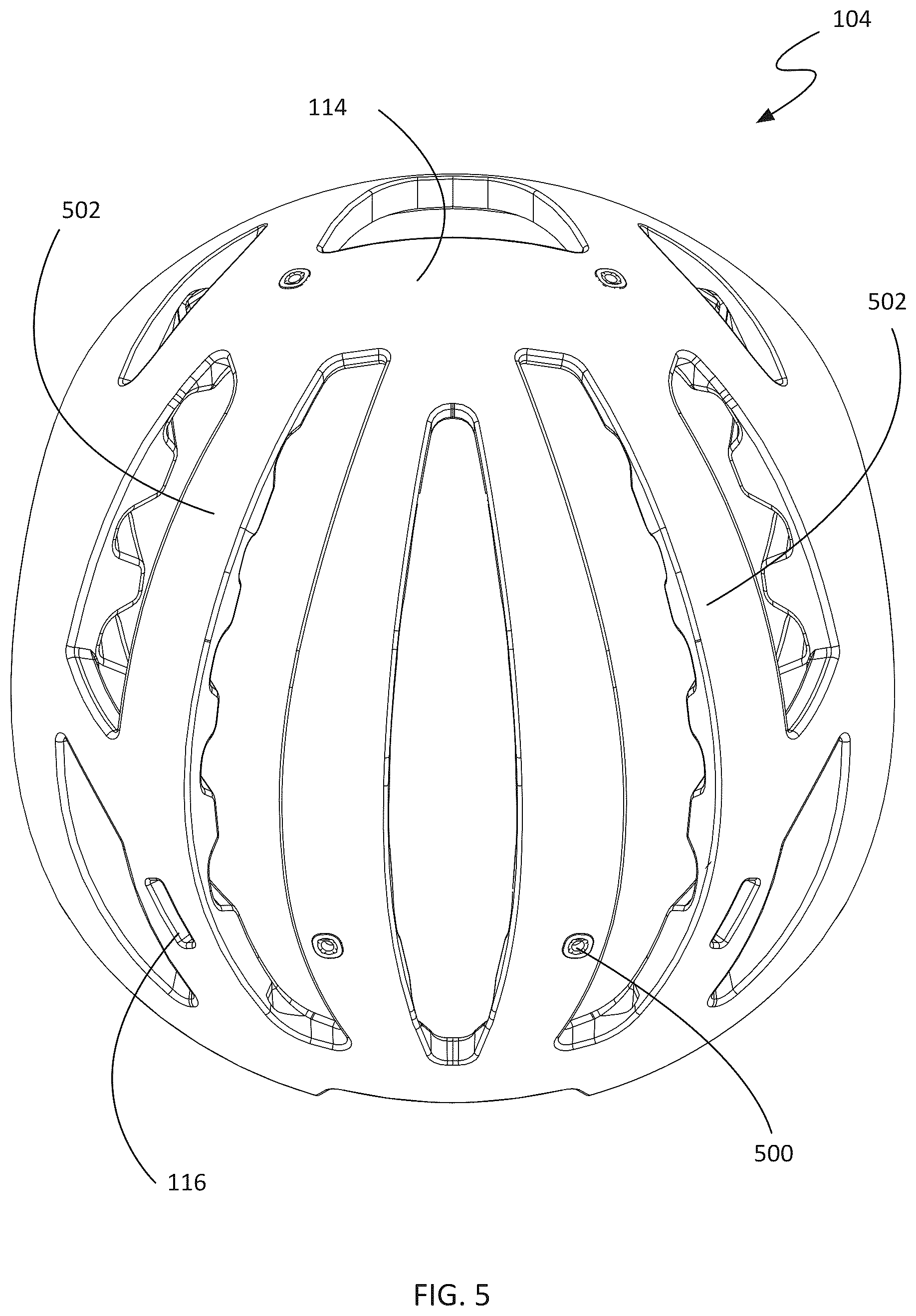 Patent US12137765 Figure 7 – Cycling helmet with rotational impact attenuation