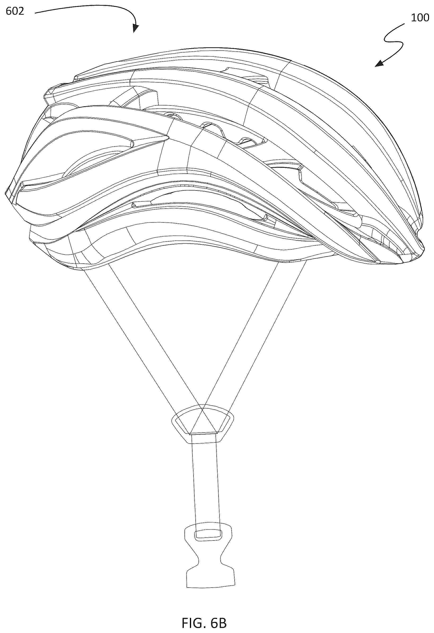 Patent US12137765 Figure 9 – Cycling helmet with rotational impact attenuation