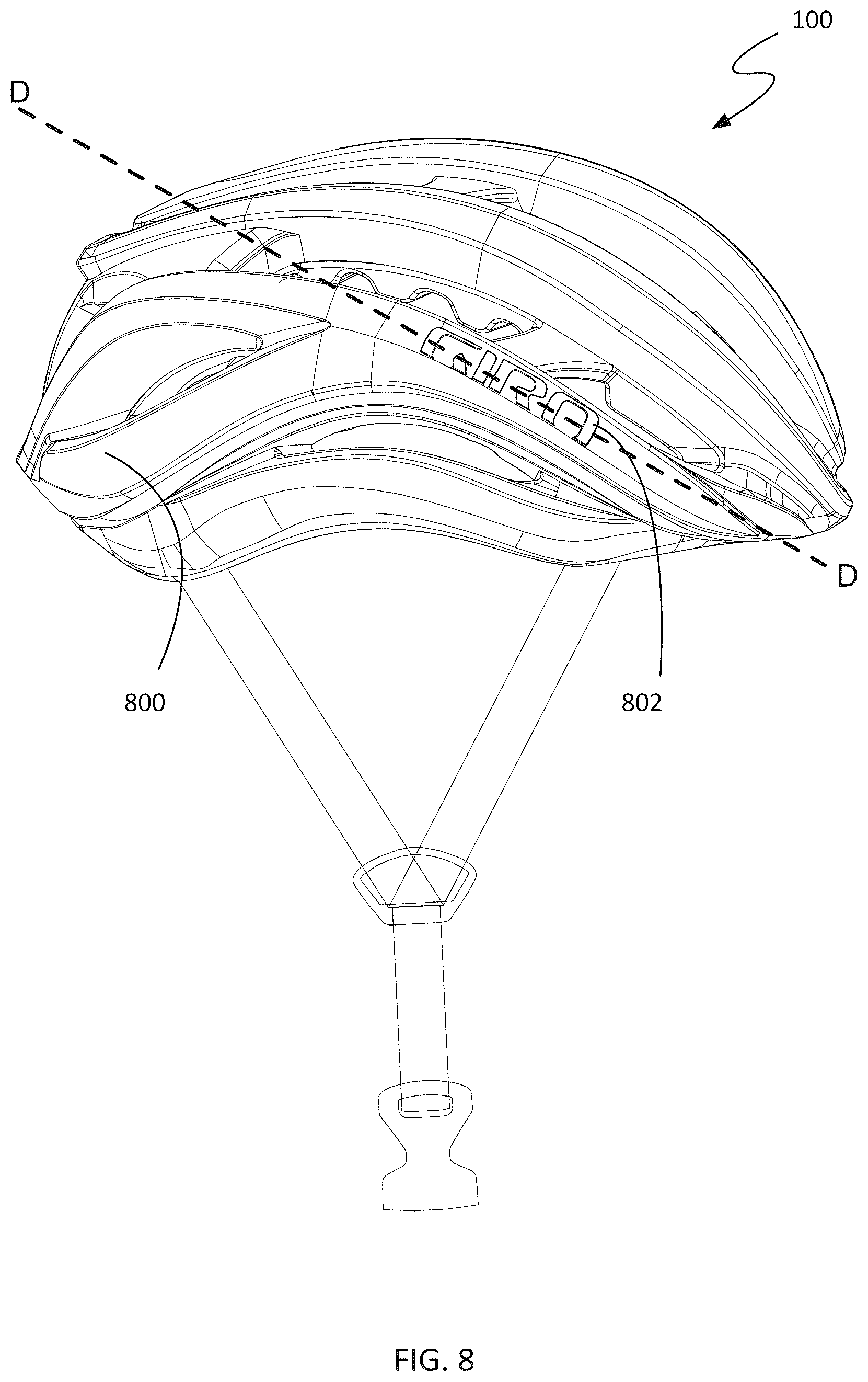 Patent US12137765 Figure 12 – Cycling helmet with rotational impact attenuation