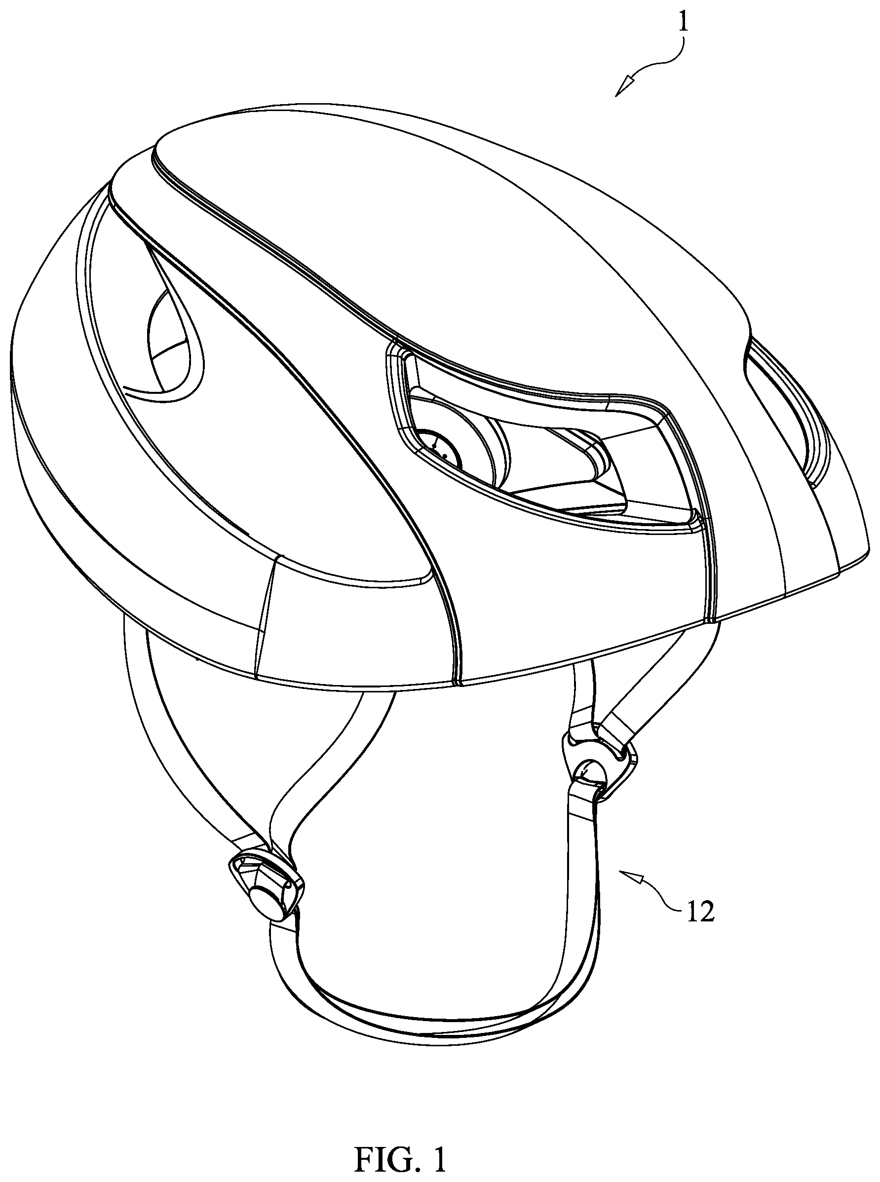 Patent US12137766 Figure 1 – Helmet with adjustable rear hair support