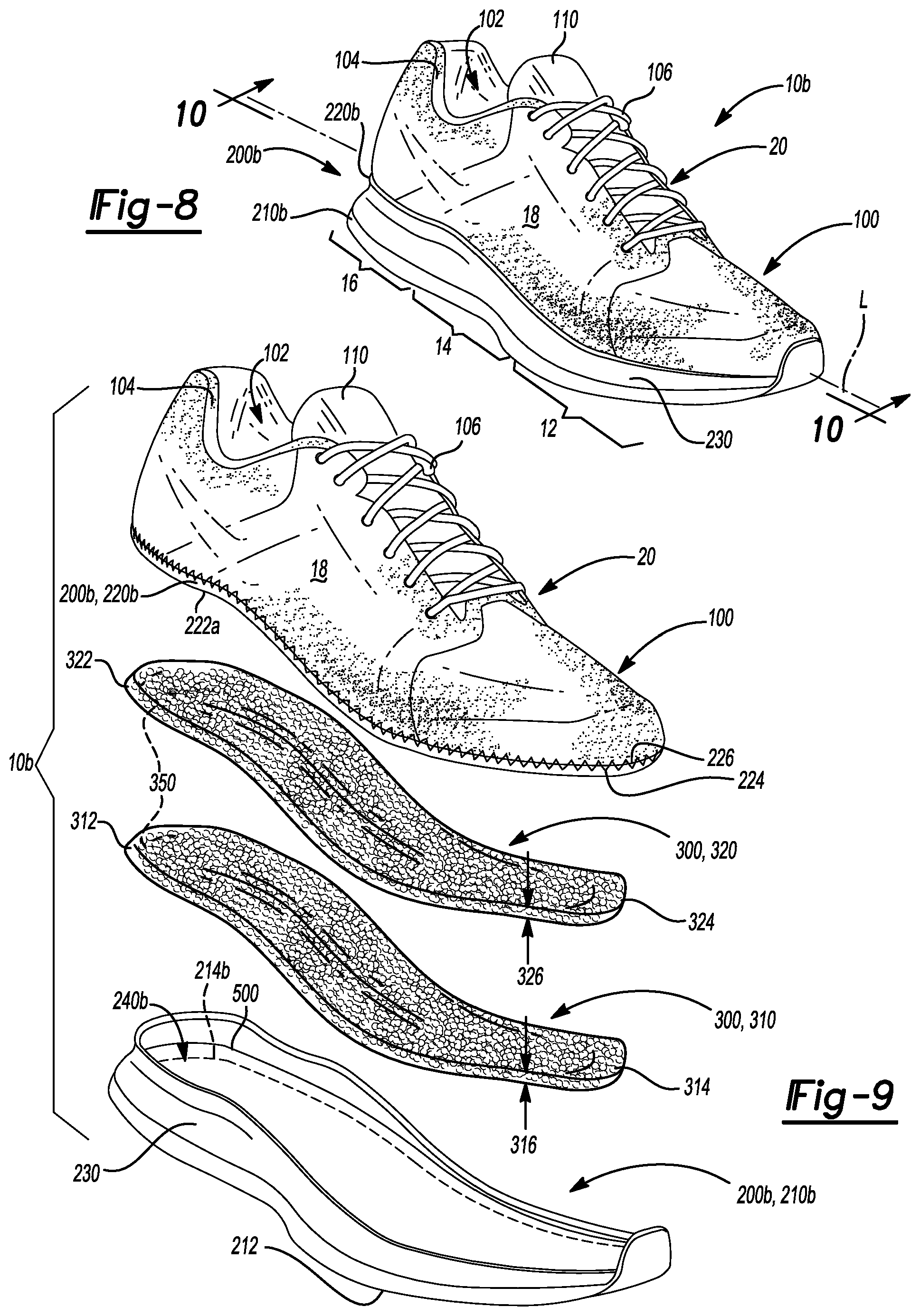 Patent US12137768 Figure 4 – Particulate foam stacked casings