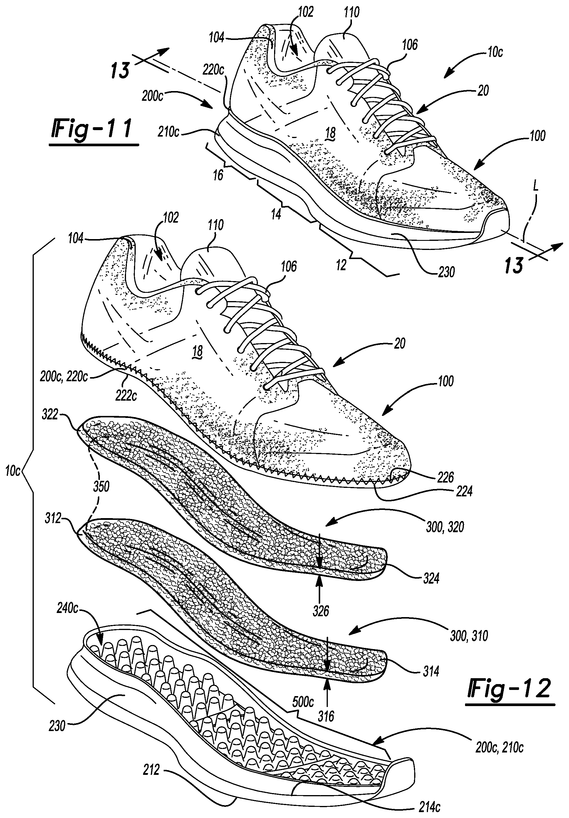 Patent US12137768 Figure 6 – Particulate foam stacked casings