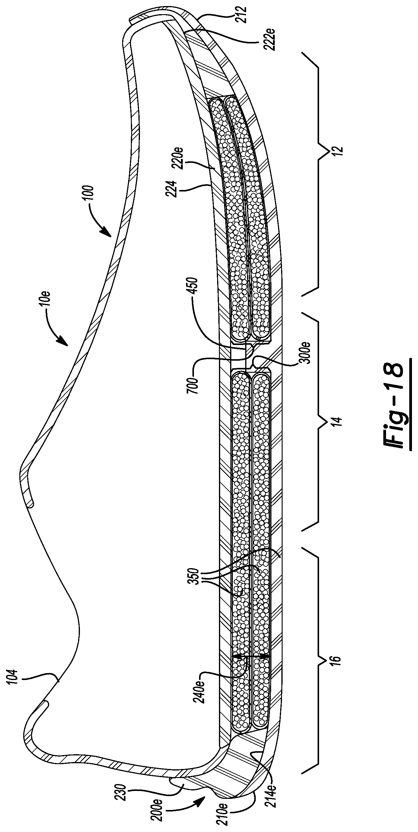 Patent US12137768 Figure 10 – Particulate foam stacked casings