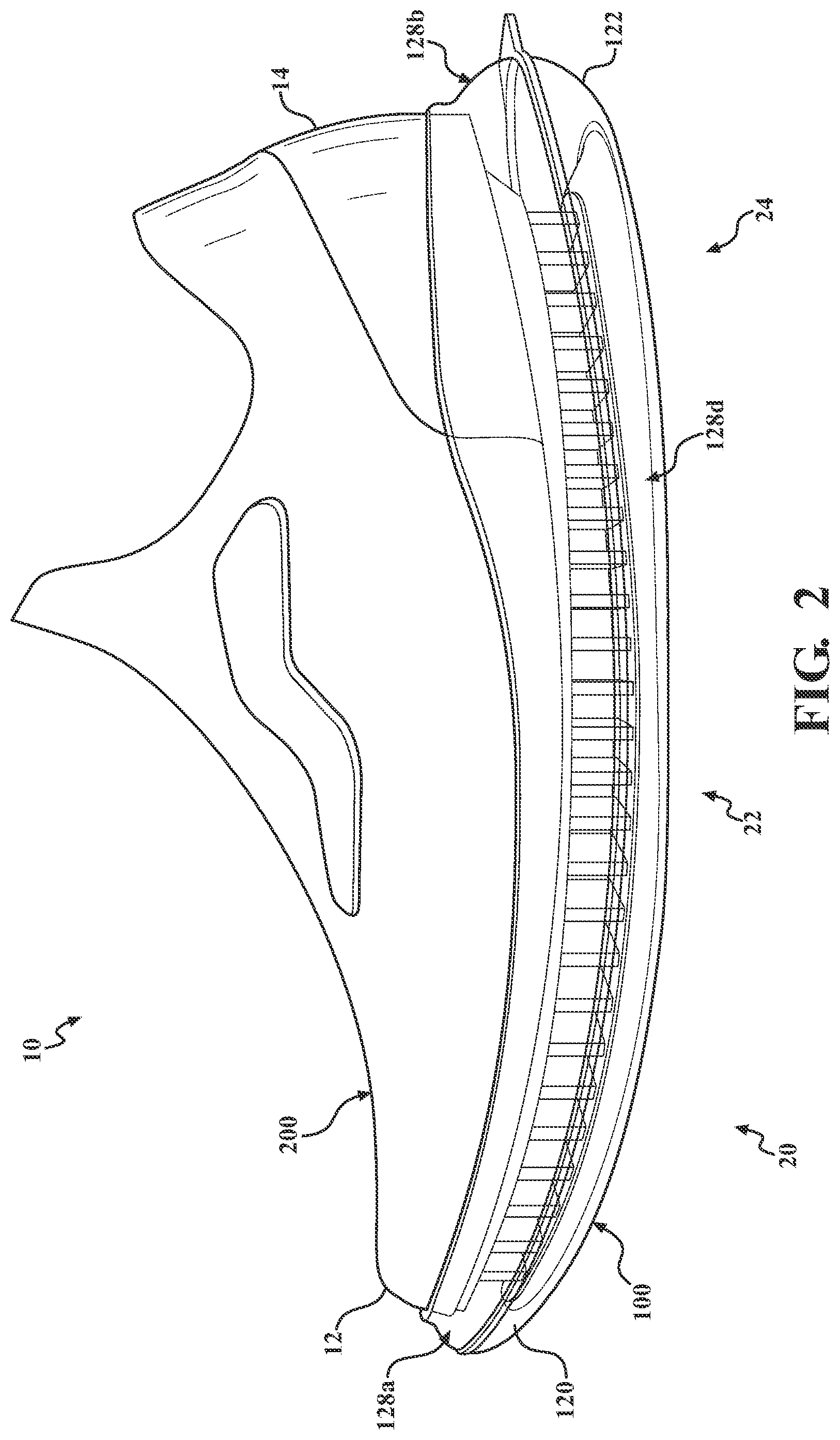 Patent US12137769 Figure 2 – Sole structure for article of footwear