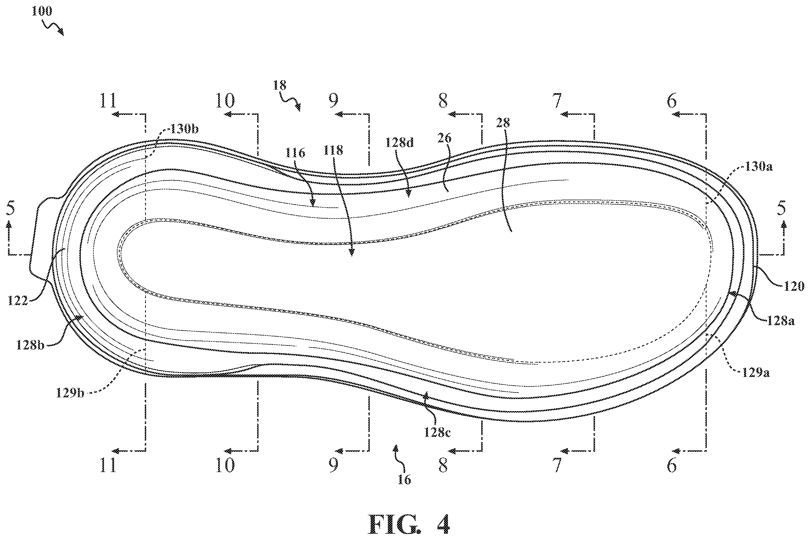 Patent US12137769 Figure 4 – Sole structure for article of footwear