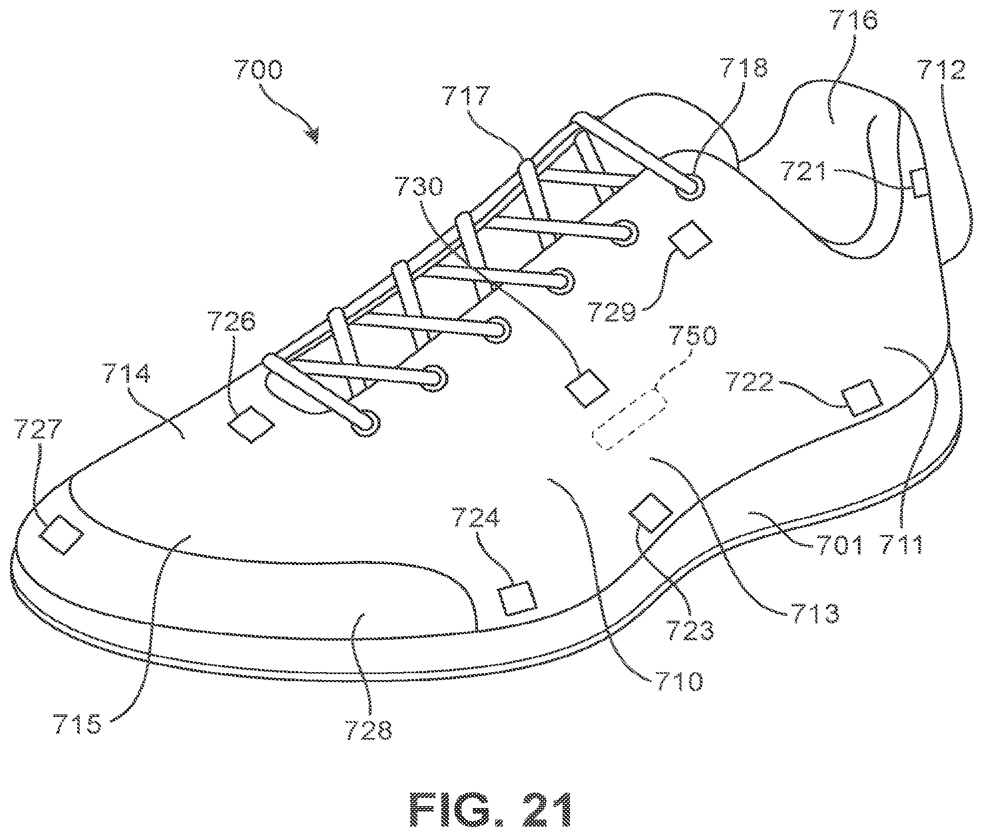 Patent US12137771 Figure 16 – Article of footwear with dynamic support