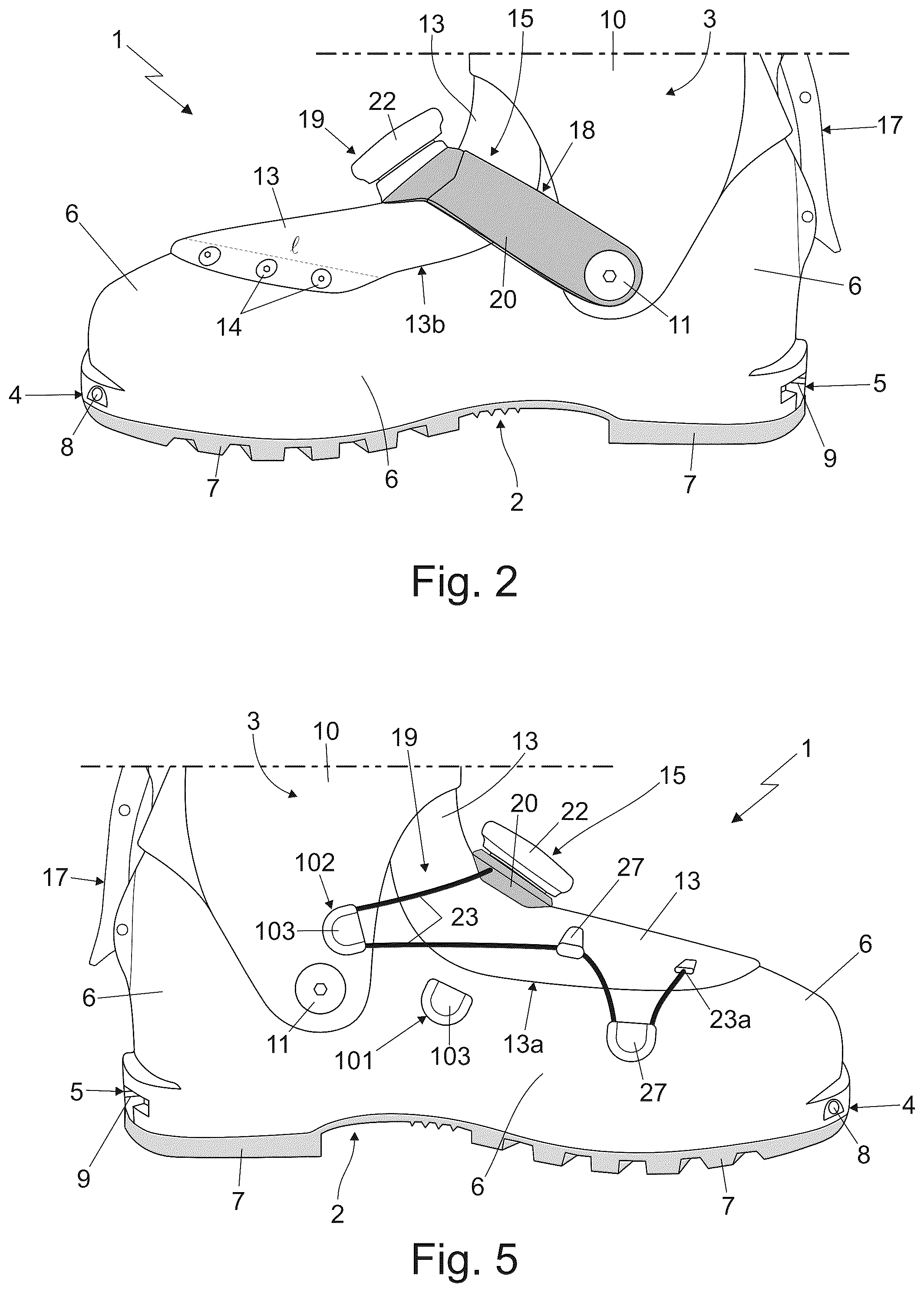 Patent US12137772 Figure 2 – Ski boot
