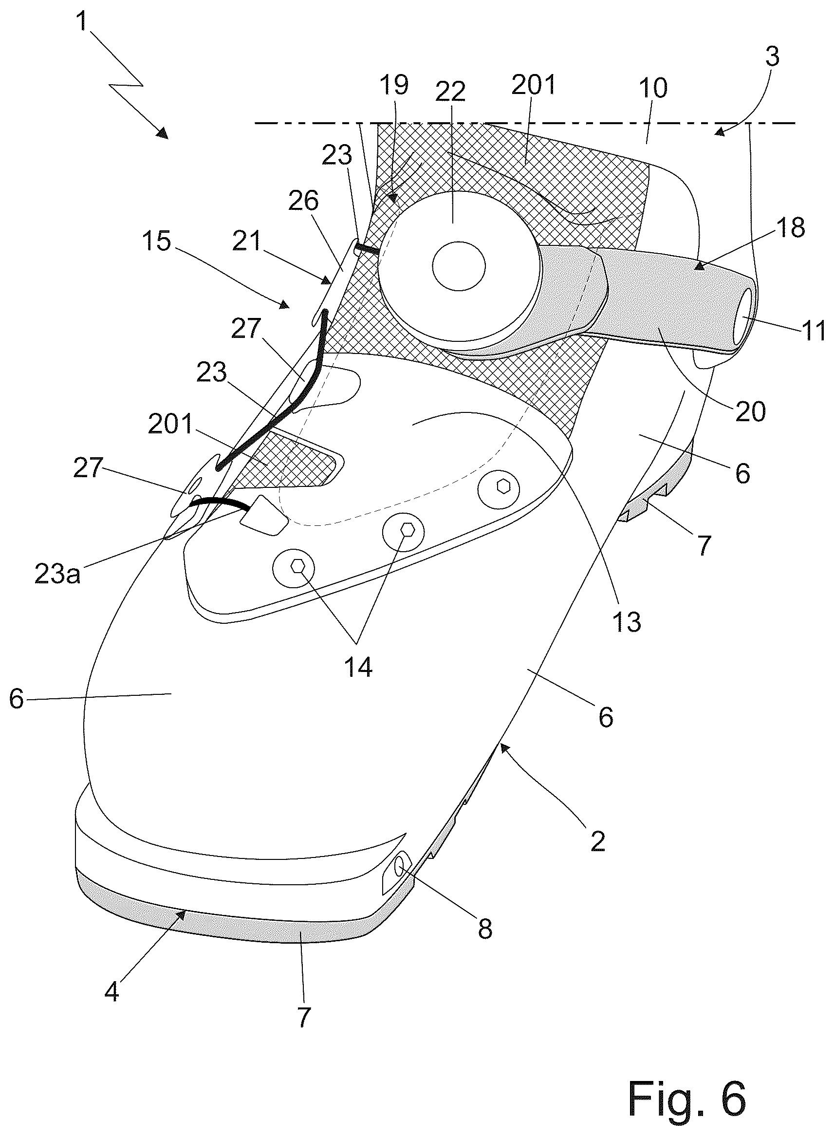 Patent US12137772 Figure 4 – Ski boot