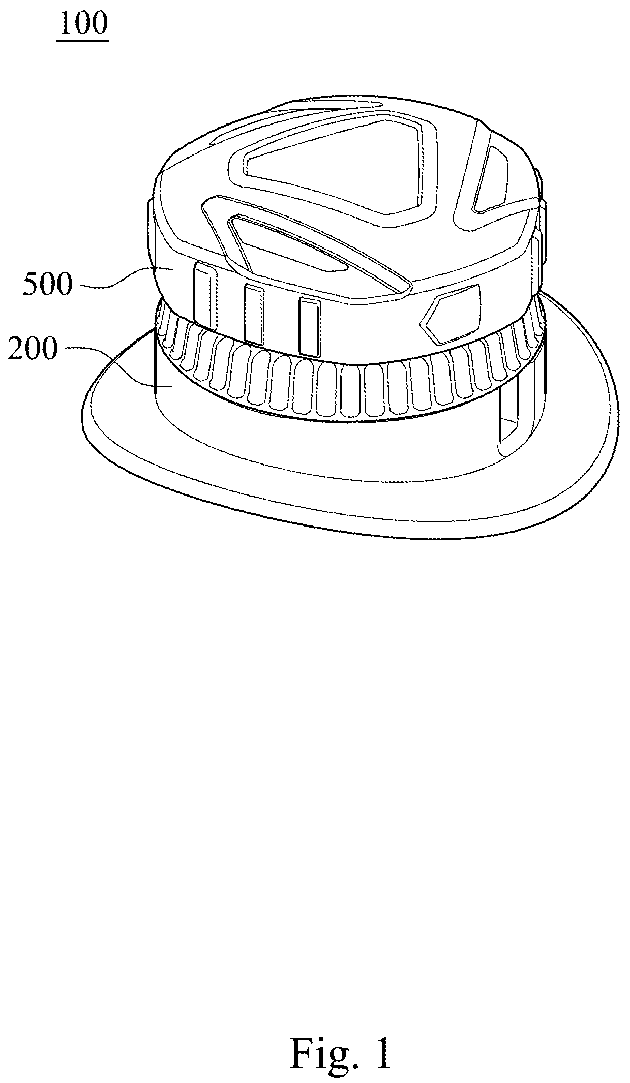 Patent US12137773 Figure 1 – Fastening device