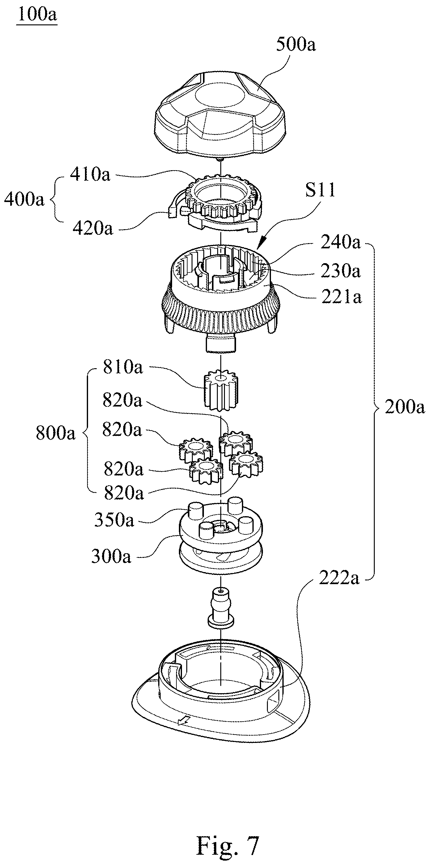 Patent US12137773 Figure 7 – Fastening device
