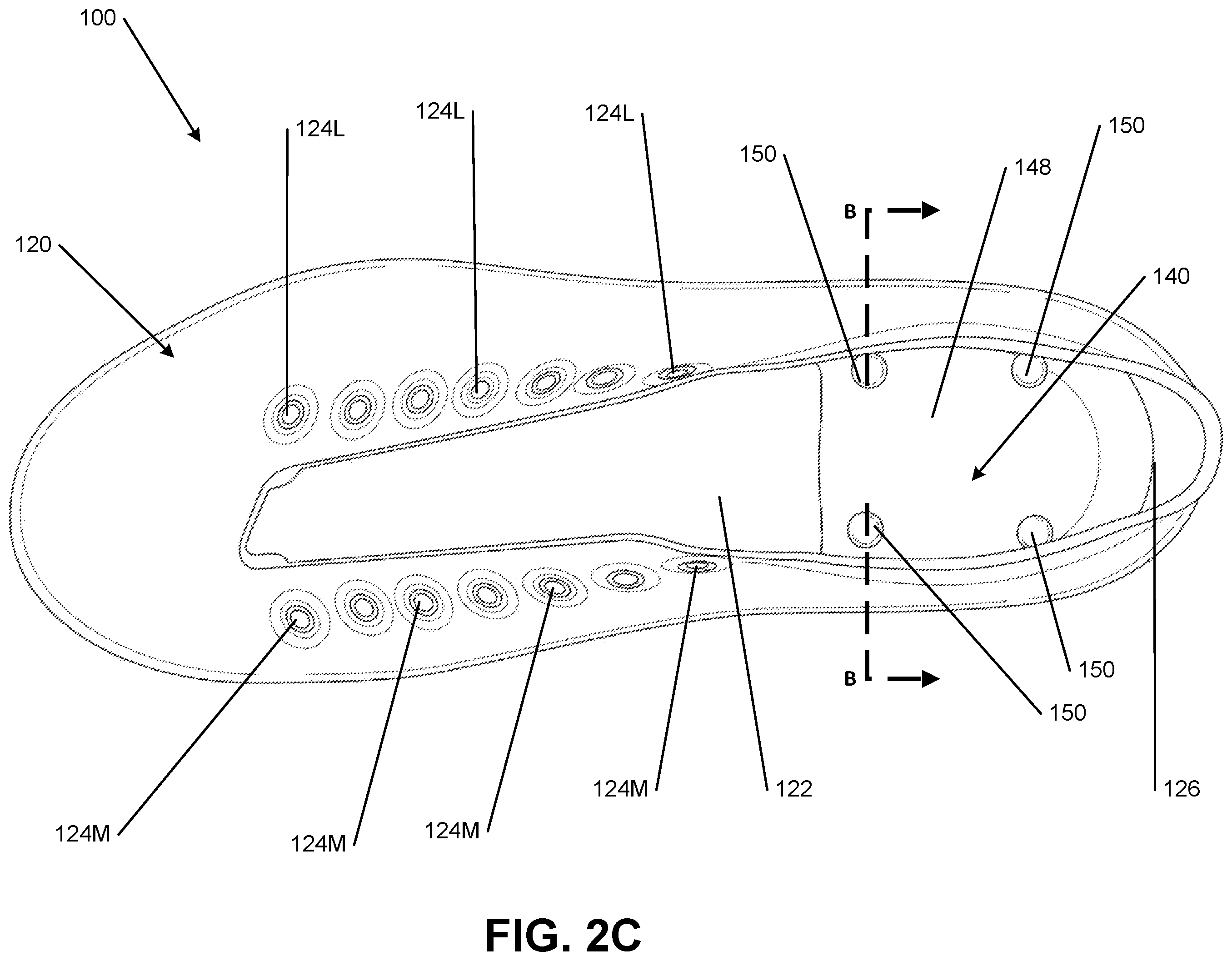 Patent US12137775 Figure 4 – Sole structures and articles of footwear having separate outsole and midsole components